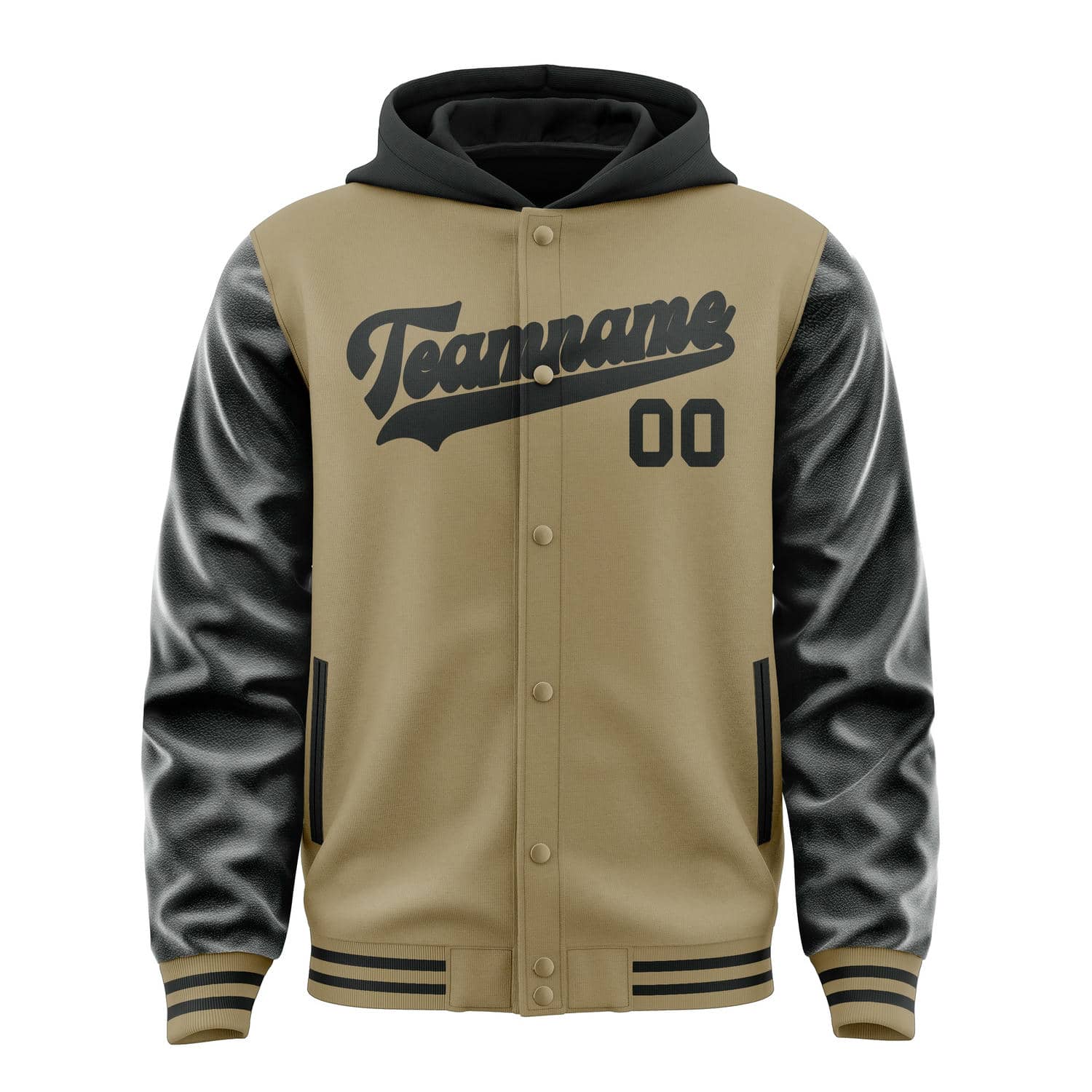 Custom Light Khaki Black Jacket