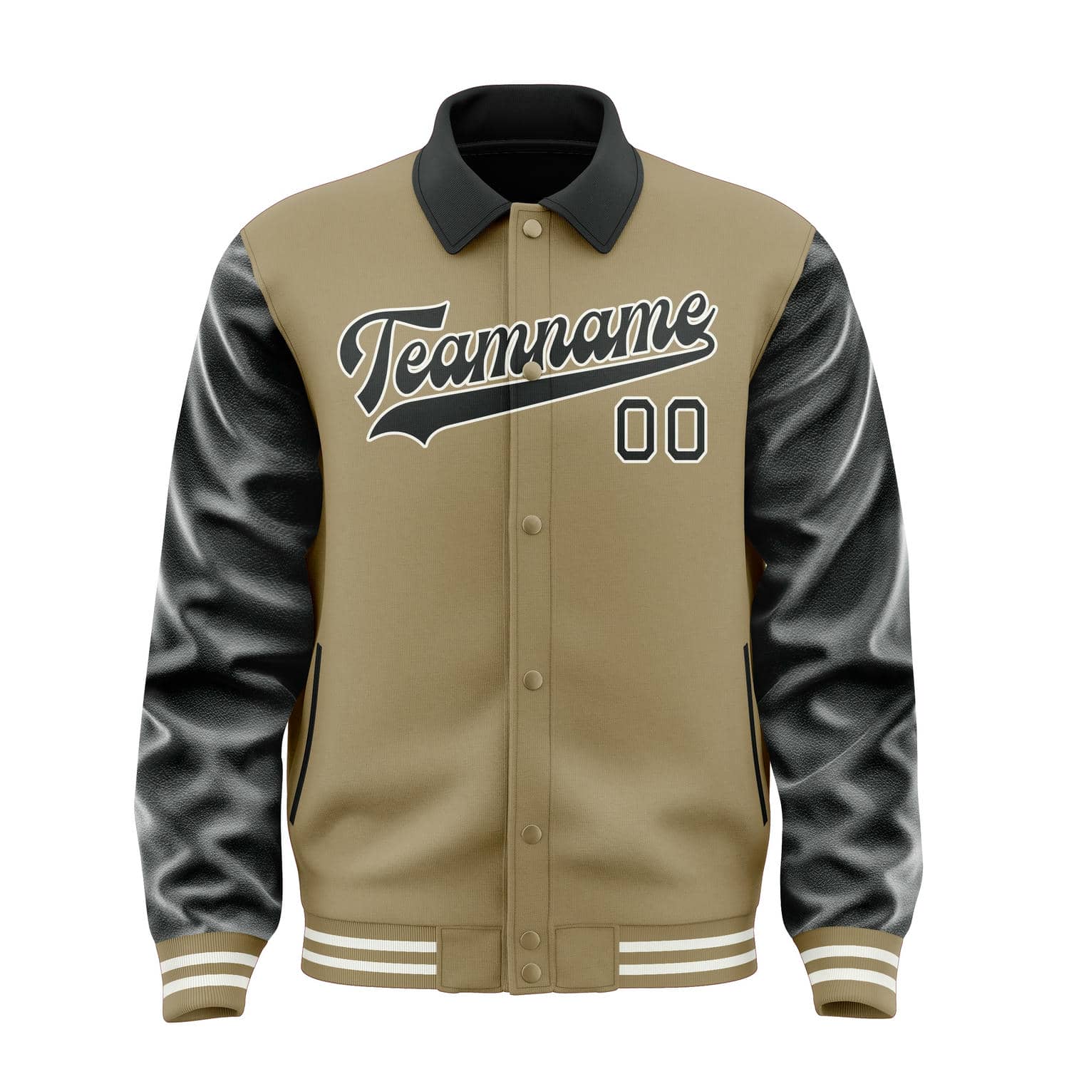 Custom Light Khaki Black Jacket