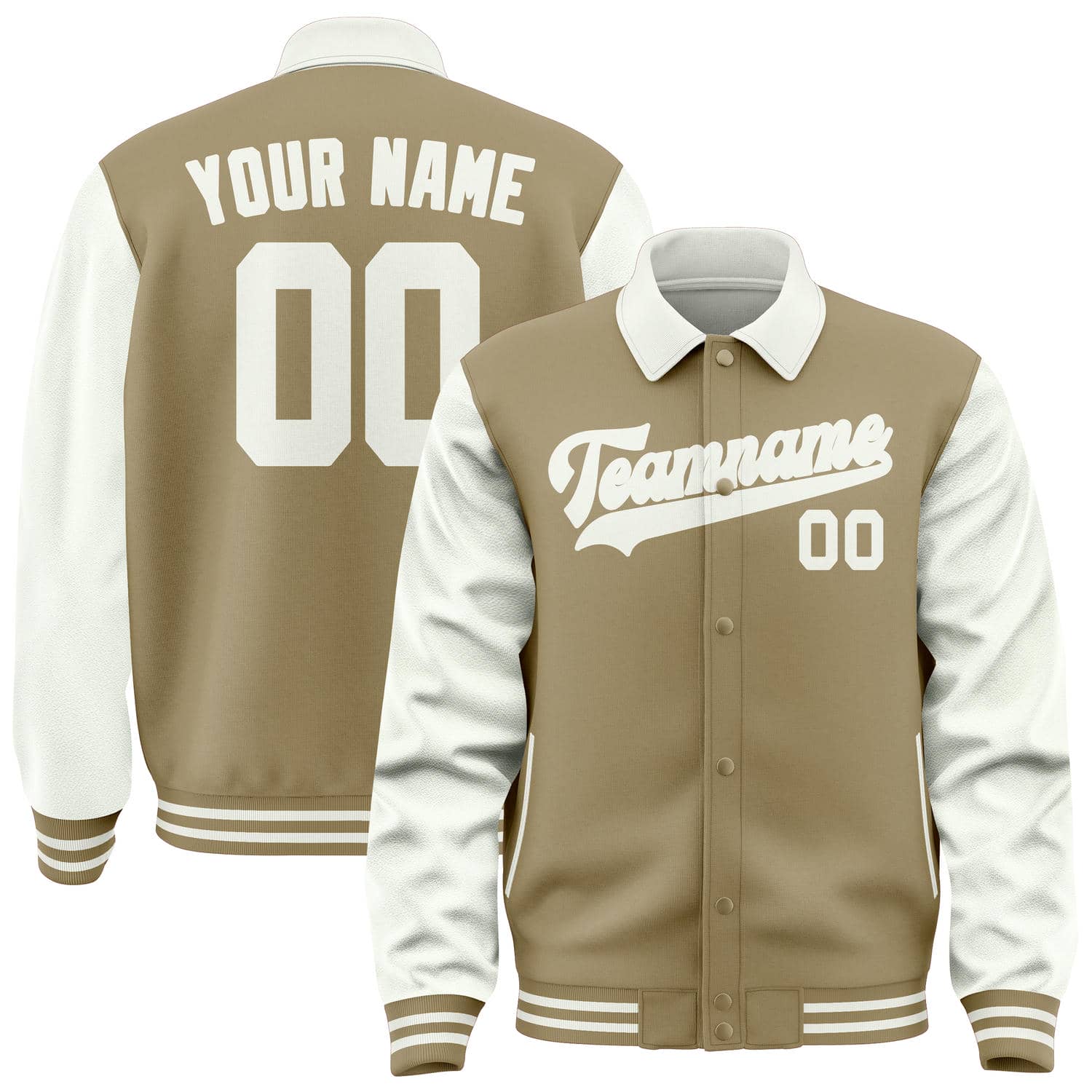 Custom Light Khaki White Jacket