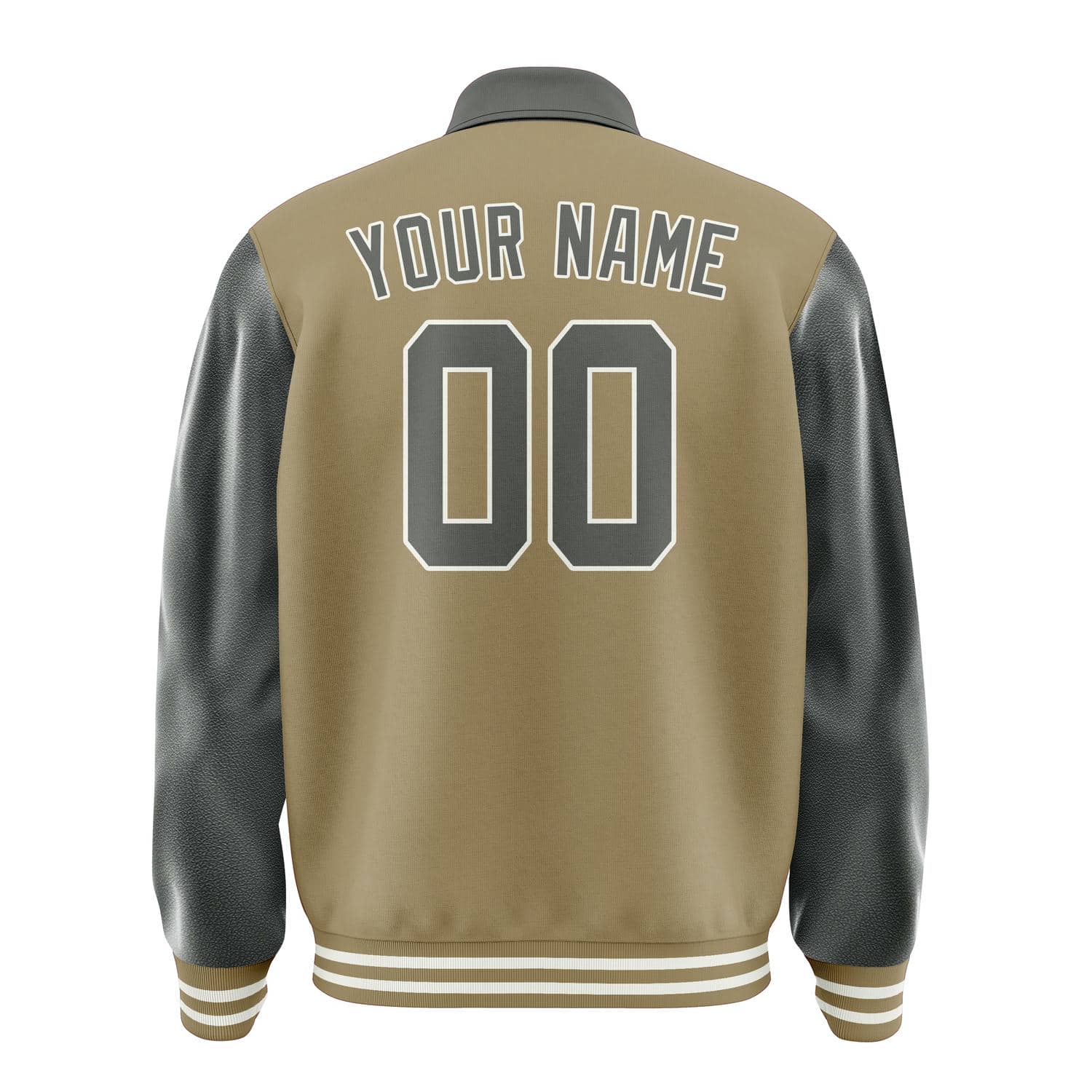 Custom Light Khaki Dark Grey Jacket