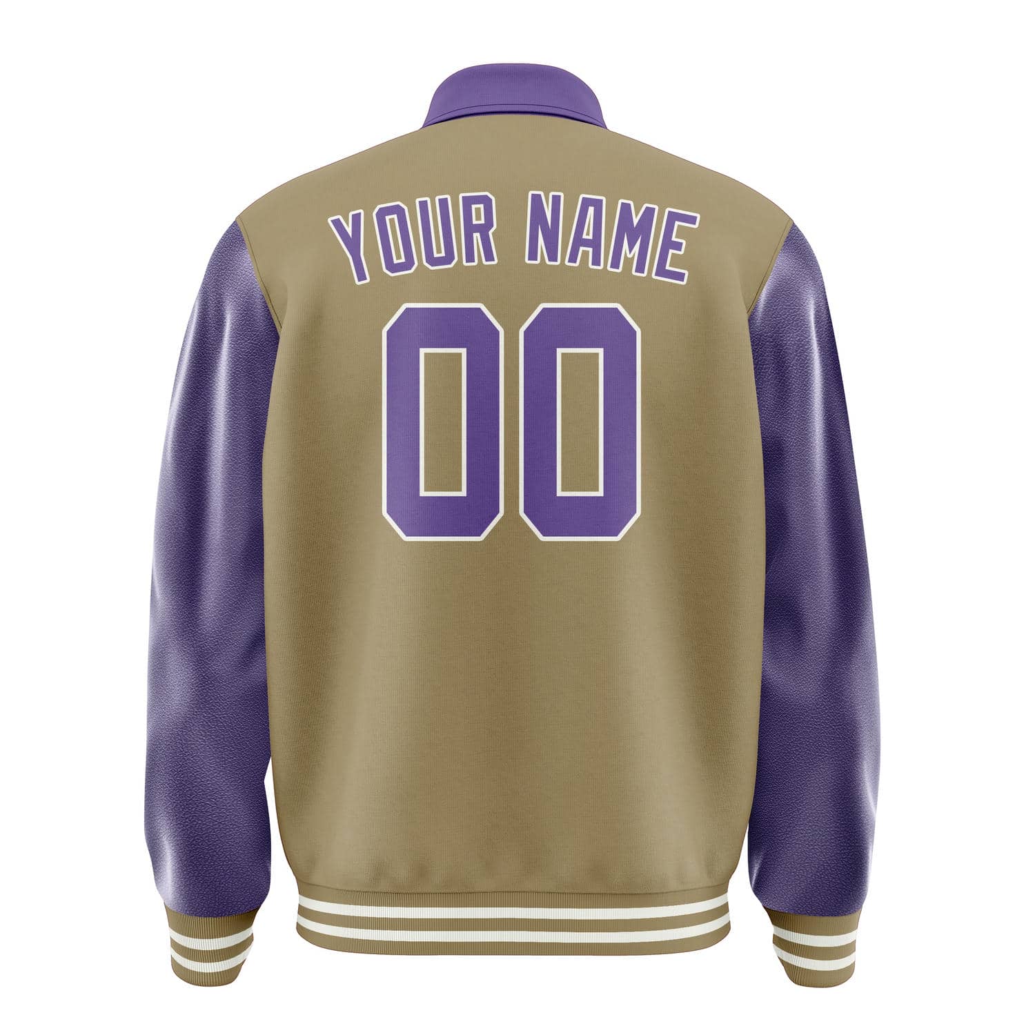 Custom Light Khaki Light Purple Jacket