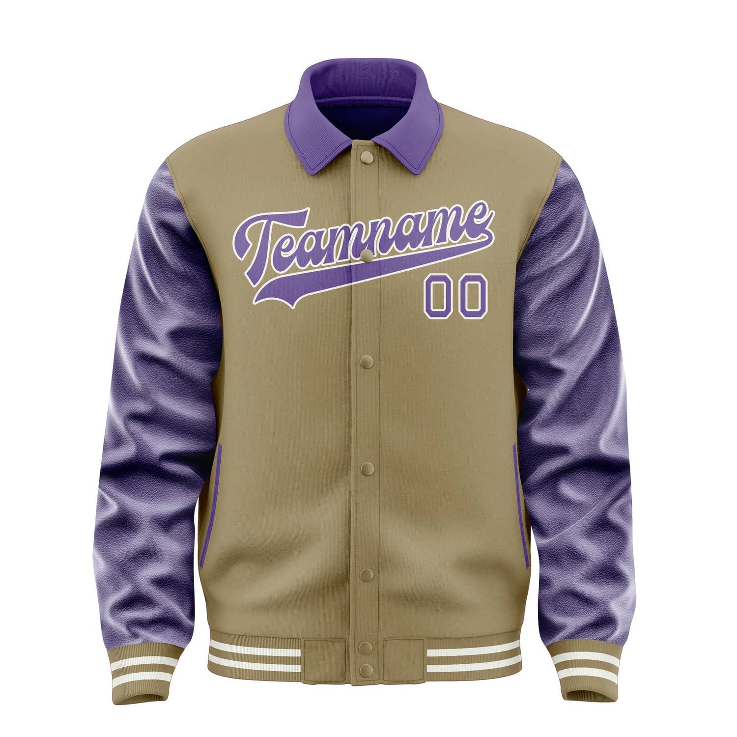 Custom Light Khaki Light Purple Jacket