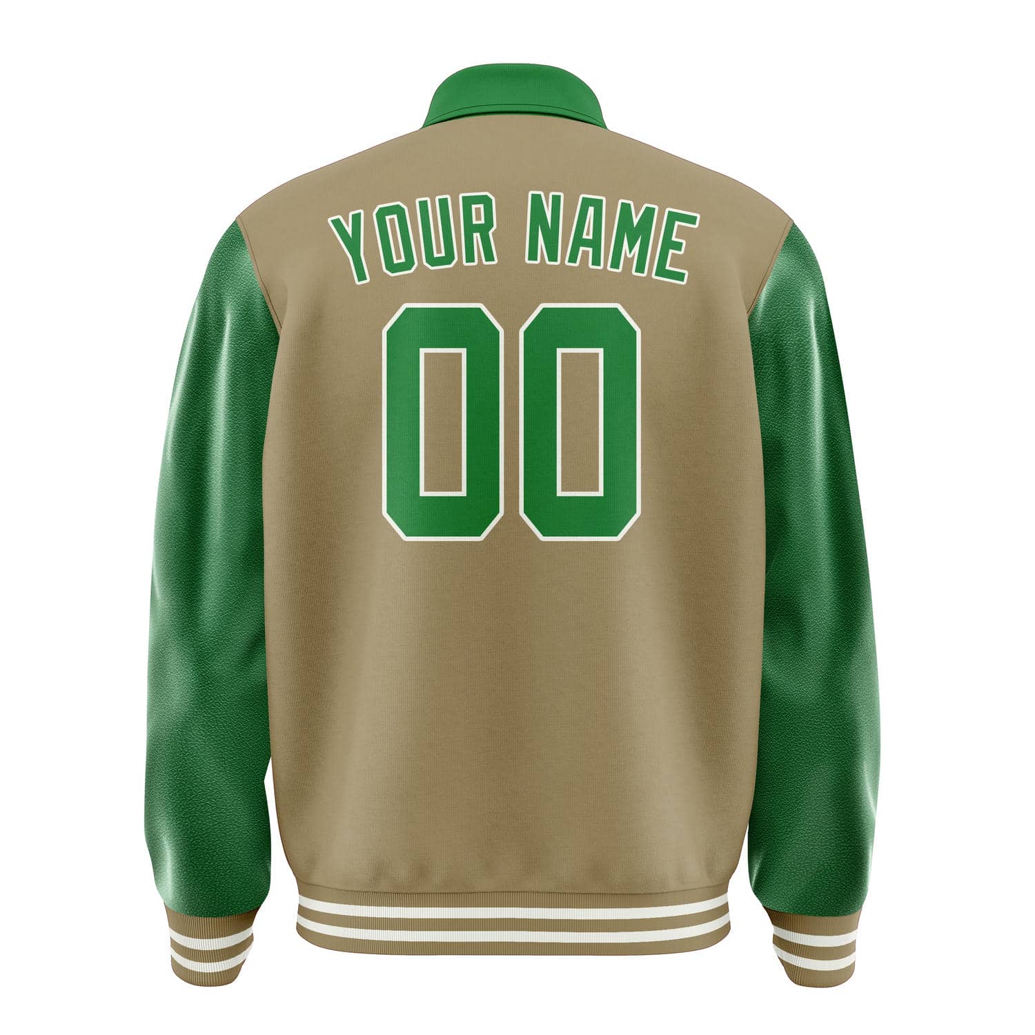 Custom Light Khaki Emerald Green Jacket