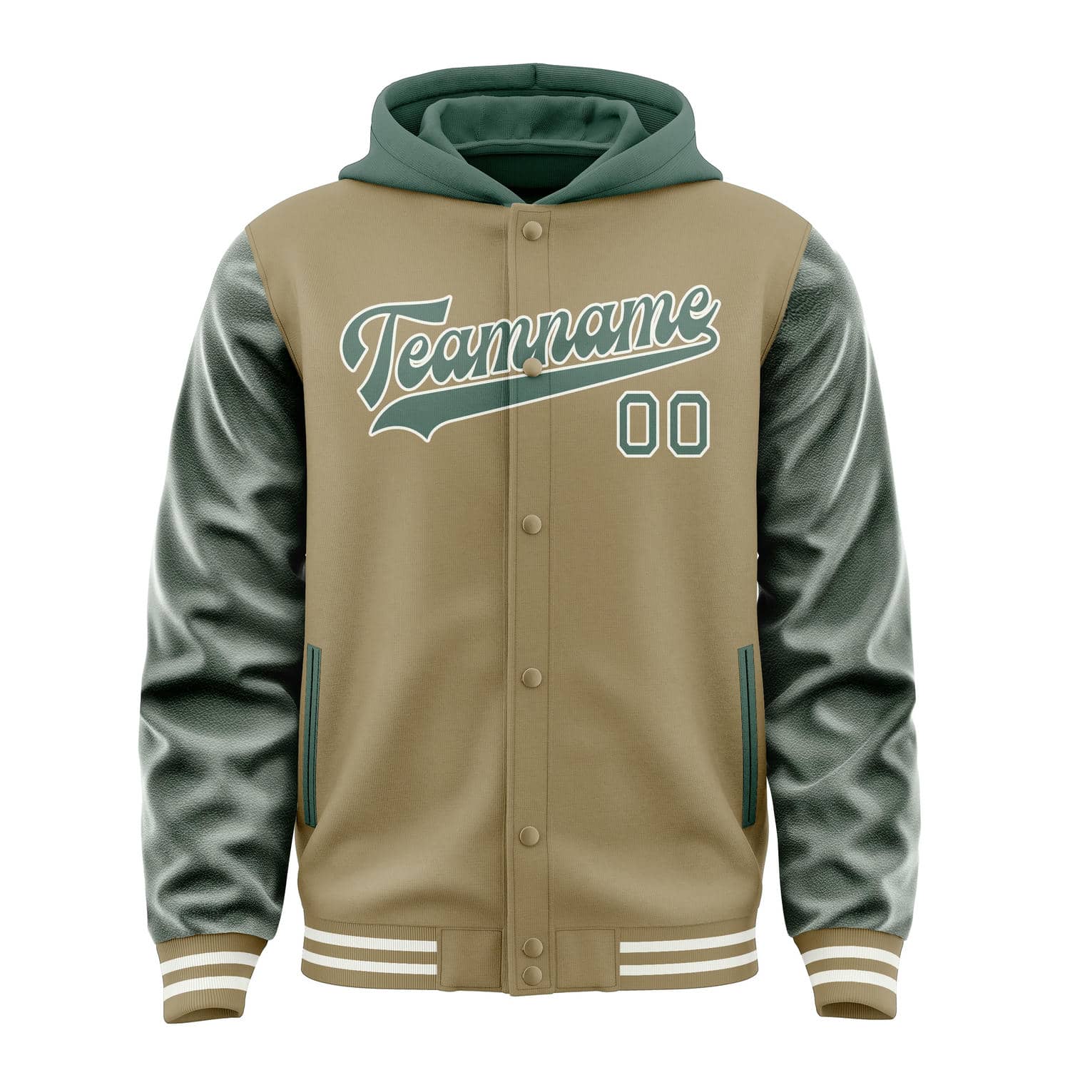 Custom Light Khaki Blue Green Jacket