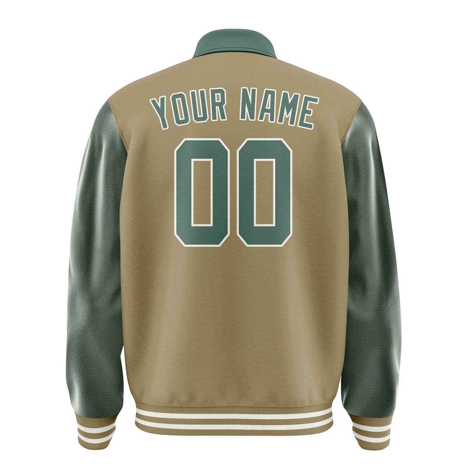 Custom Light Khaki Blue Green Jacket