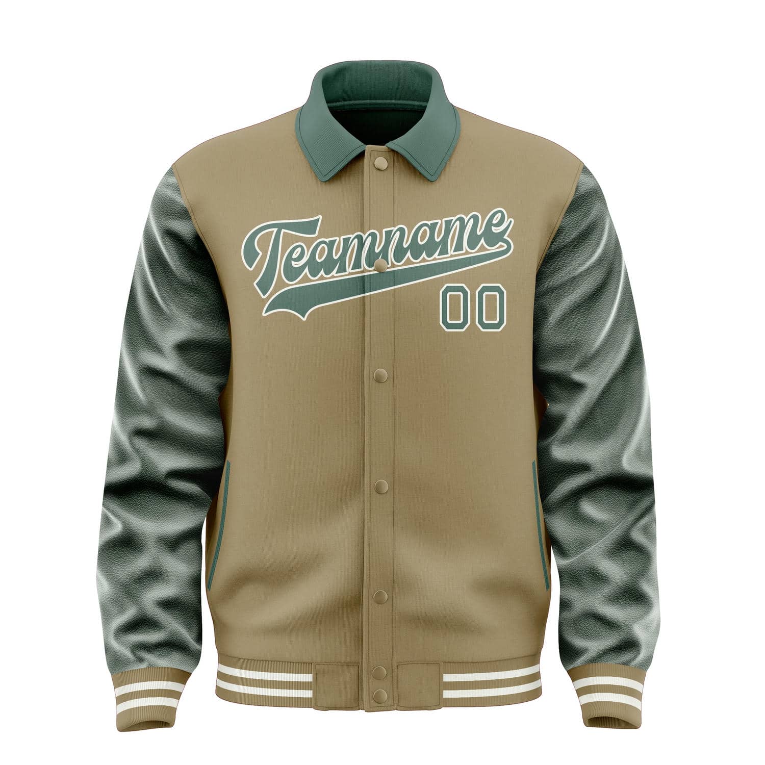Custom Light Khaki Blue Green Jacket