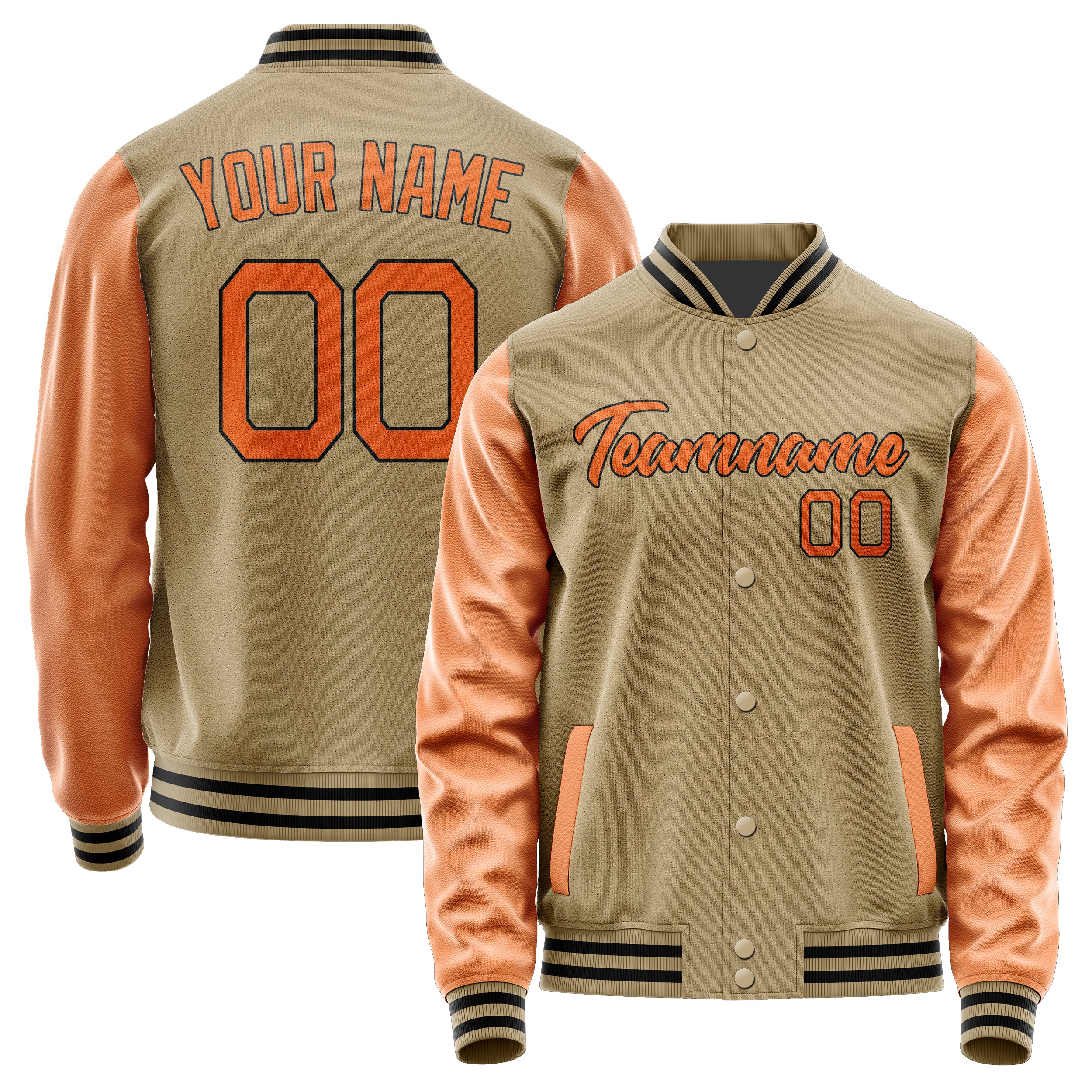 Custom Light Khaki Orange Jacket JA2525282517B21728