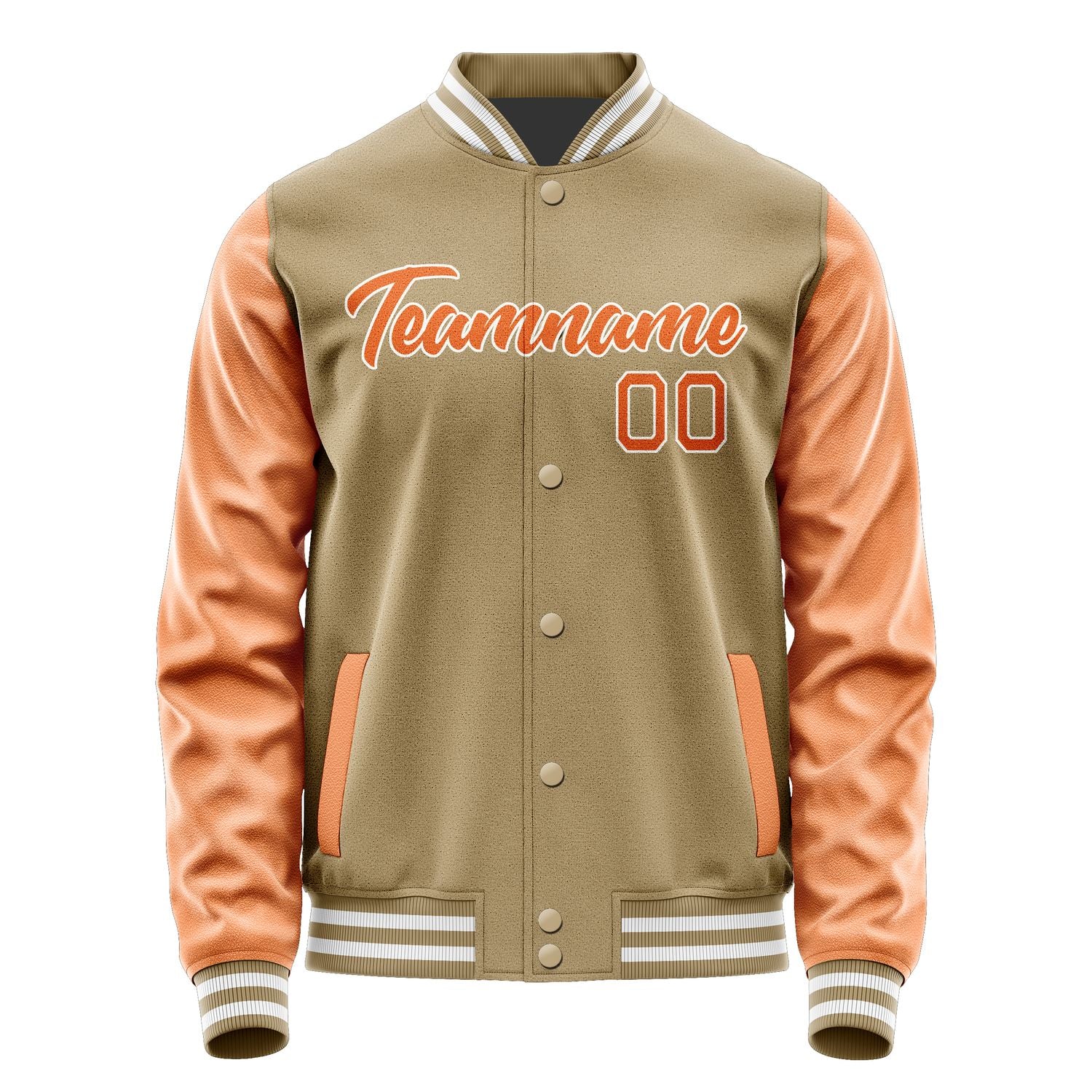 Custom Light Khaki Orange Jacket JA2525282517B21728