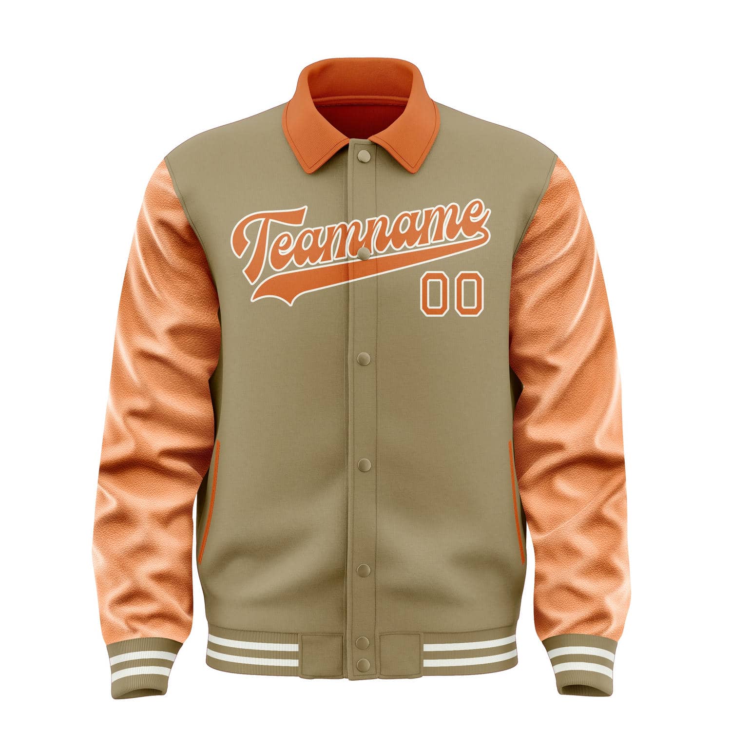Custom Light Khaki Orange Jacket