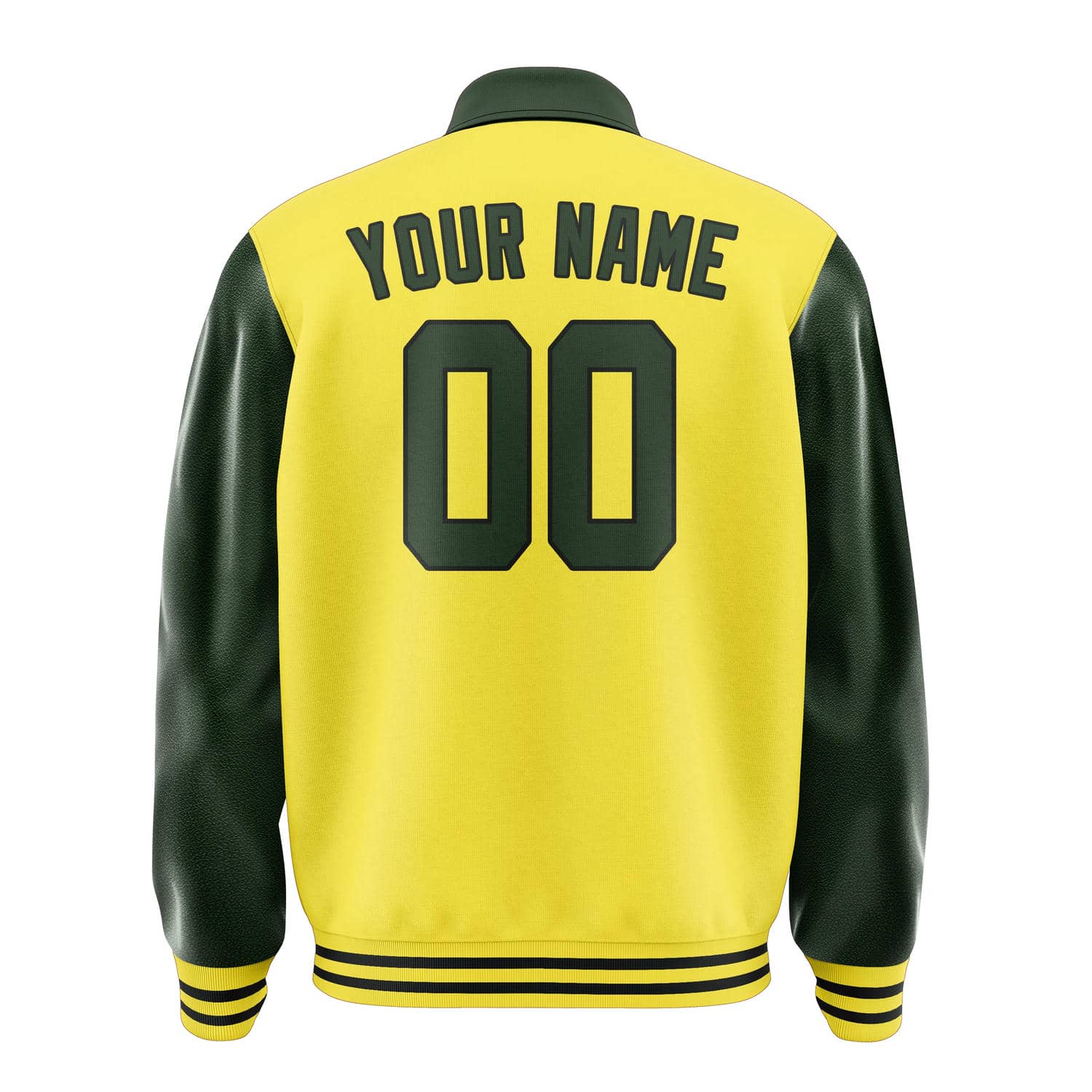 Custom Light Yellow Dark Green Jacket