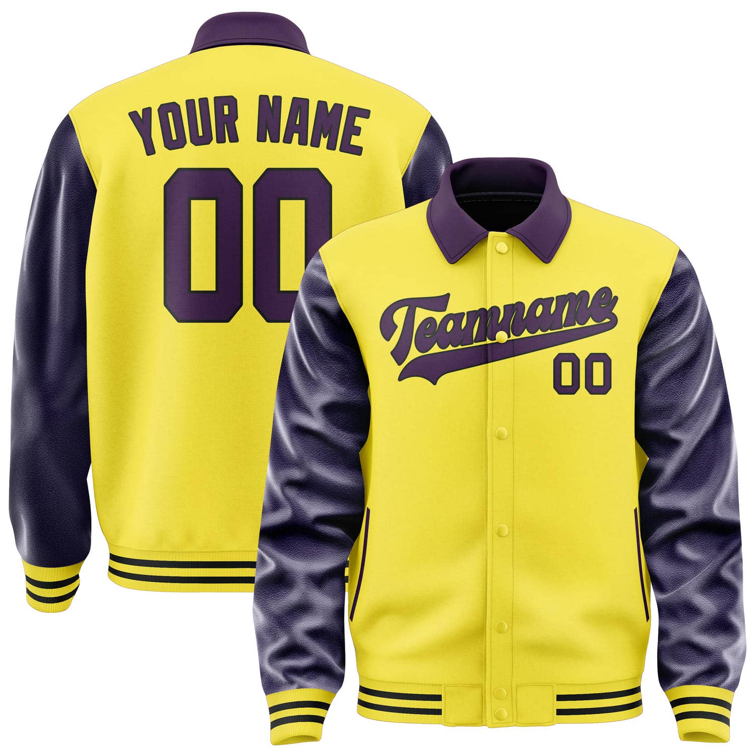 Custom Light Yellow Purple Jacket