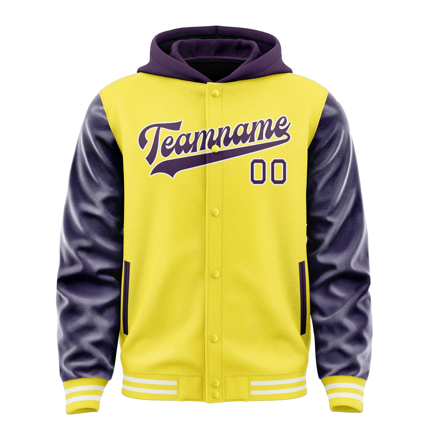 Custom Light Yellow Purple Jacket