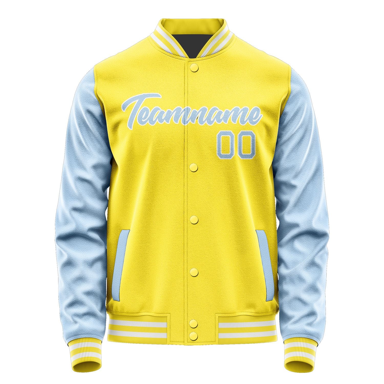 Custom Light Yellow Light Blue Jacket JA2626082618B21808