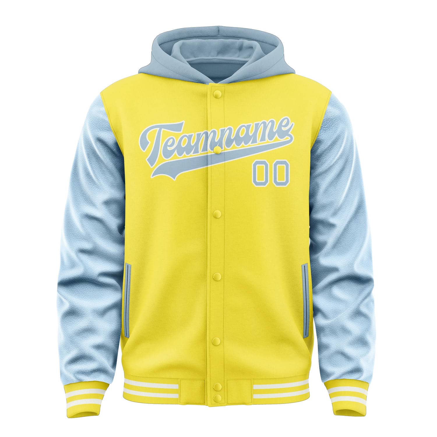 Custom Light Yellow Light Blue Jacket
