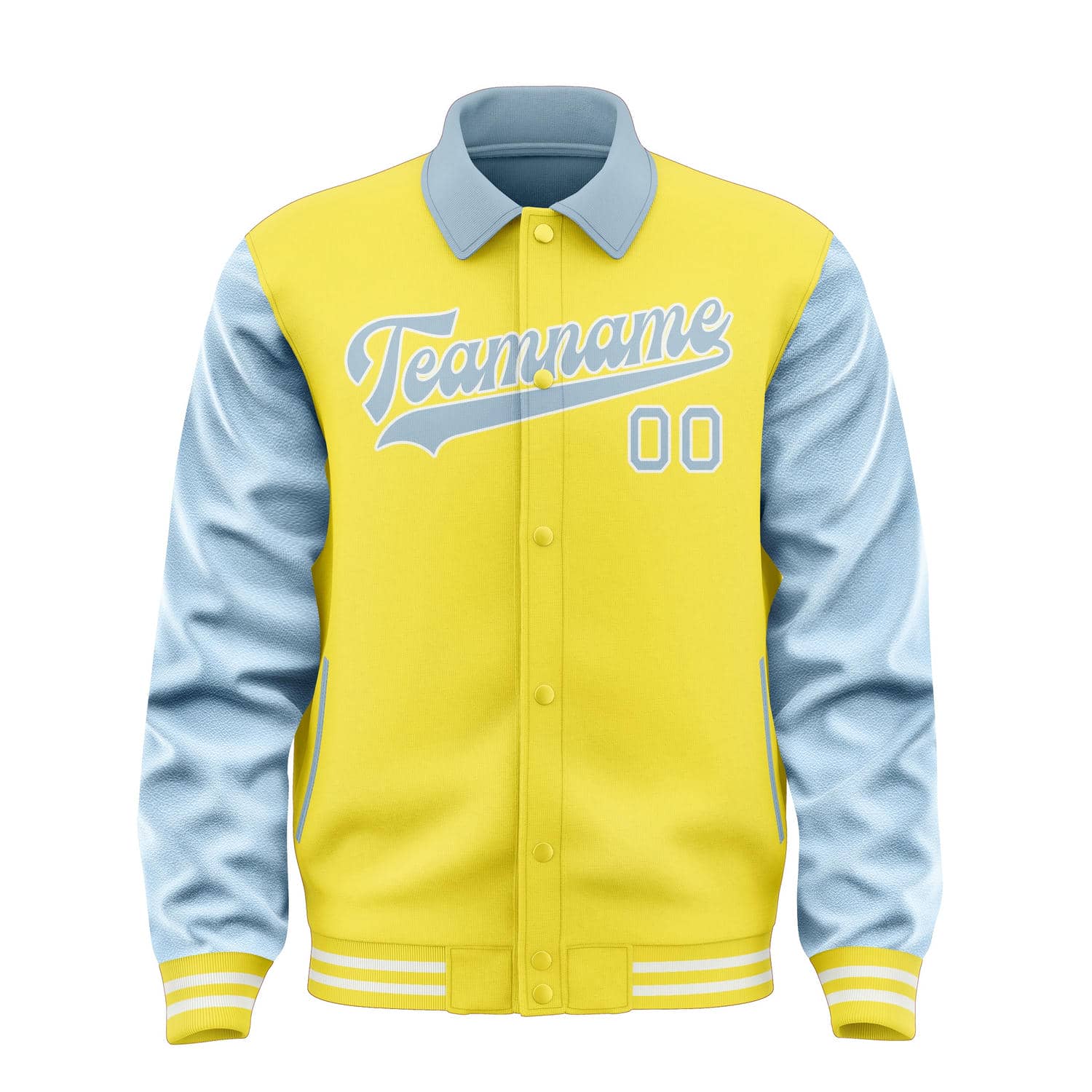 Custom Light Yellow Light Blue Jacket