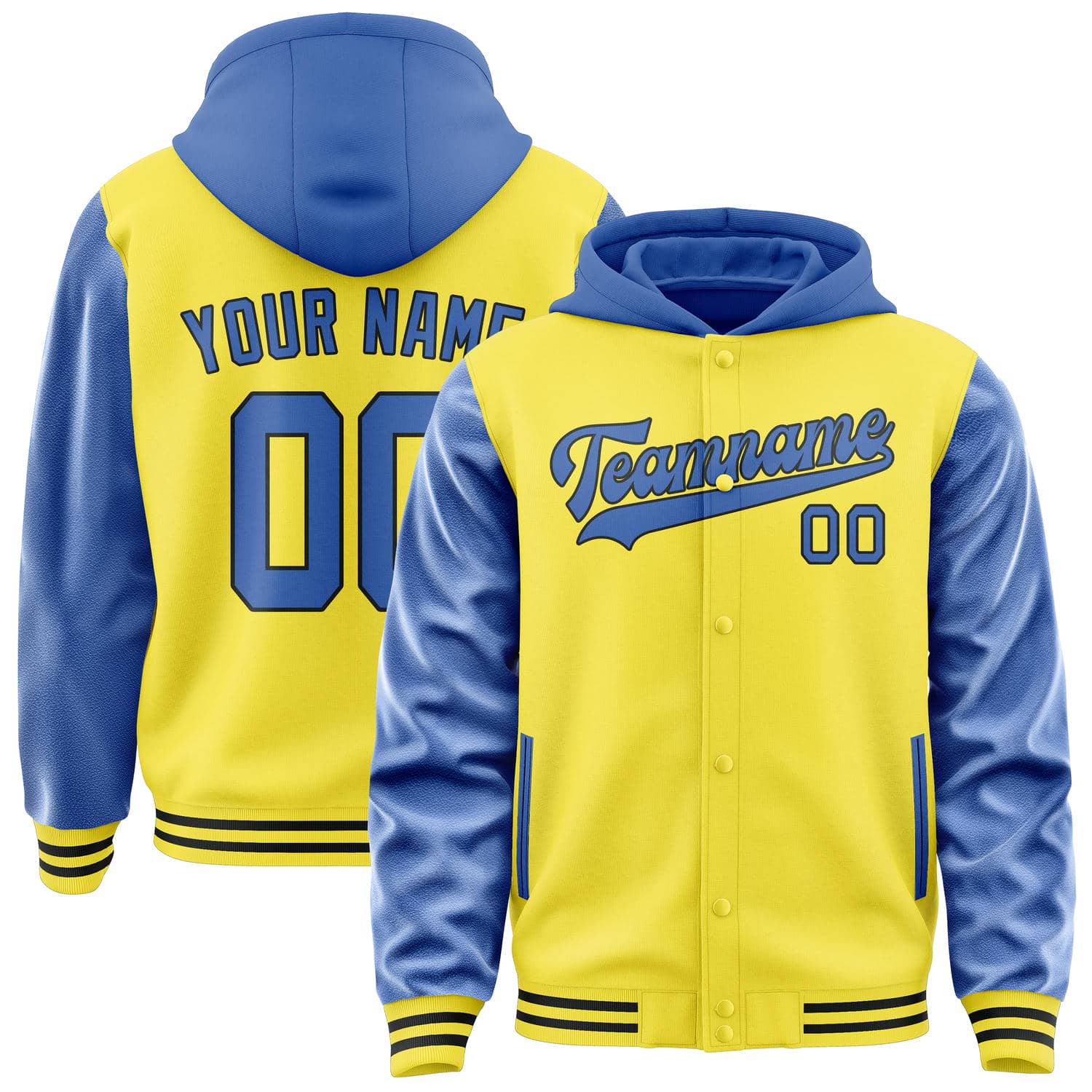 Custom Light Yellow Sky Blue Jacket