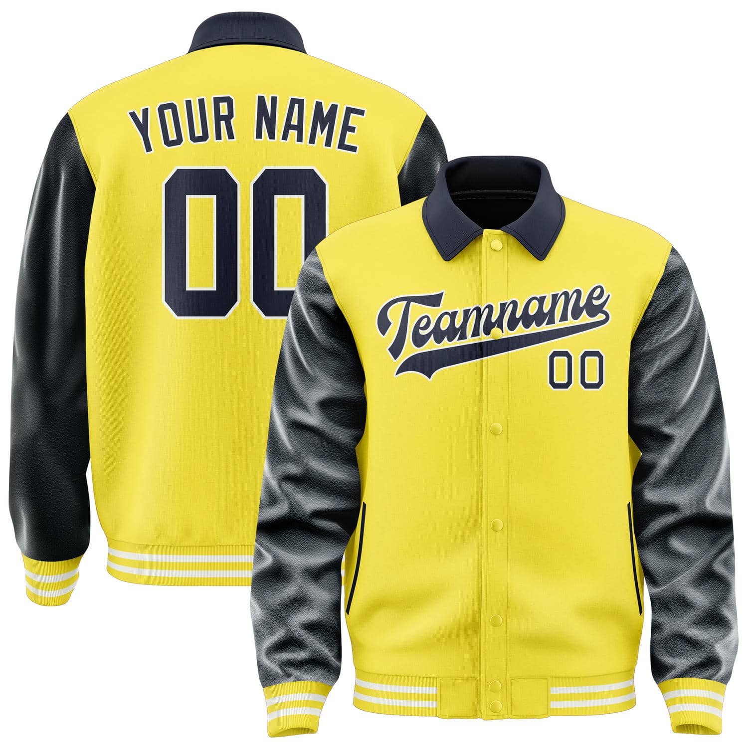 Custom Light Yellow Navy Jacket