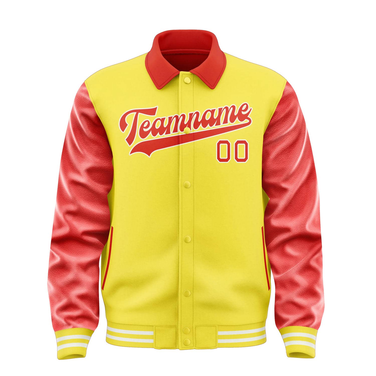 Custom Light Yellow Orange Red Jacket