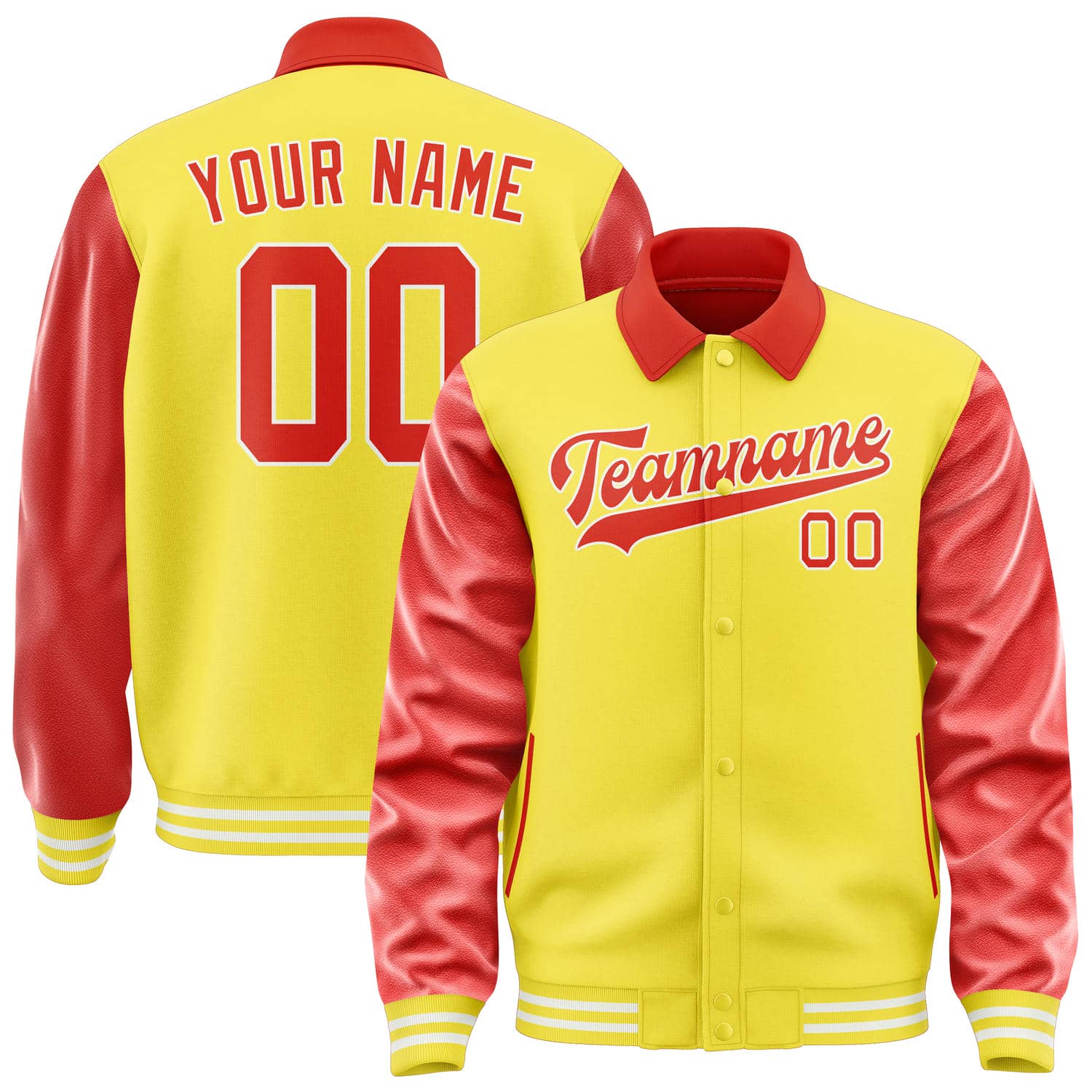 Custom Light Yellow Orange Red Jacket