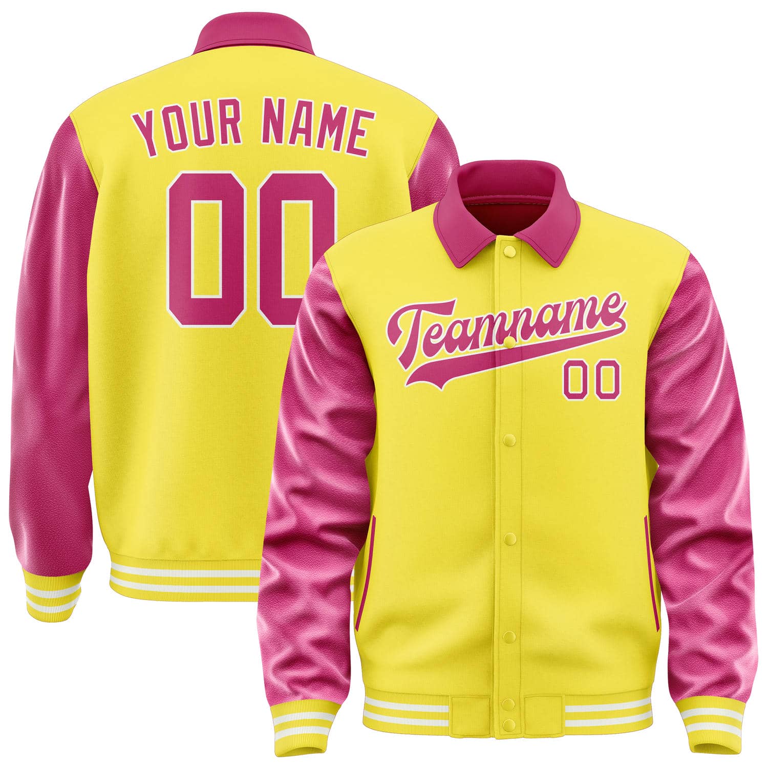 Custom Light Yellow Pink Jacket
