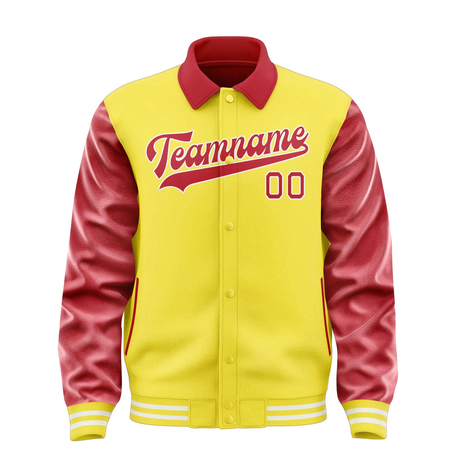 Custom Light Yellow Red Jacket