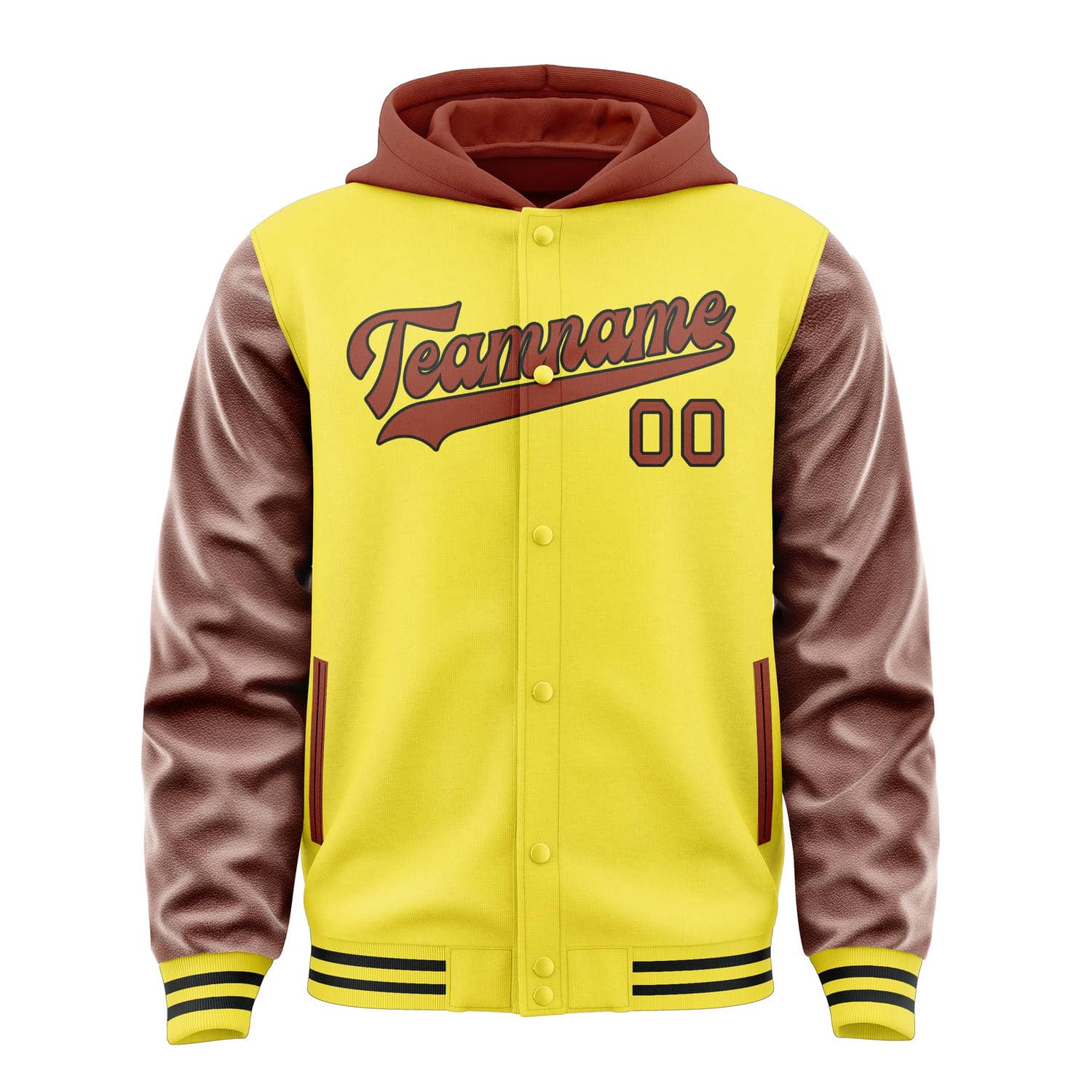 Custom Light Yellow Coral Red Jacket