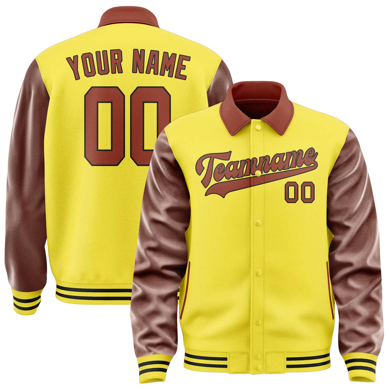 Custom Light Yellow Coral Red Jacket