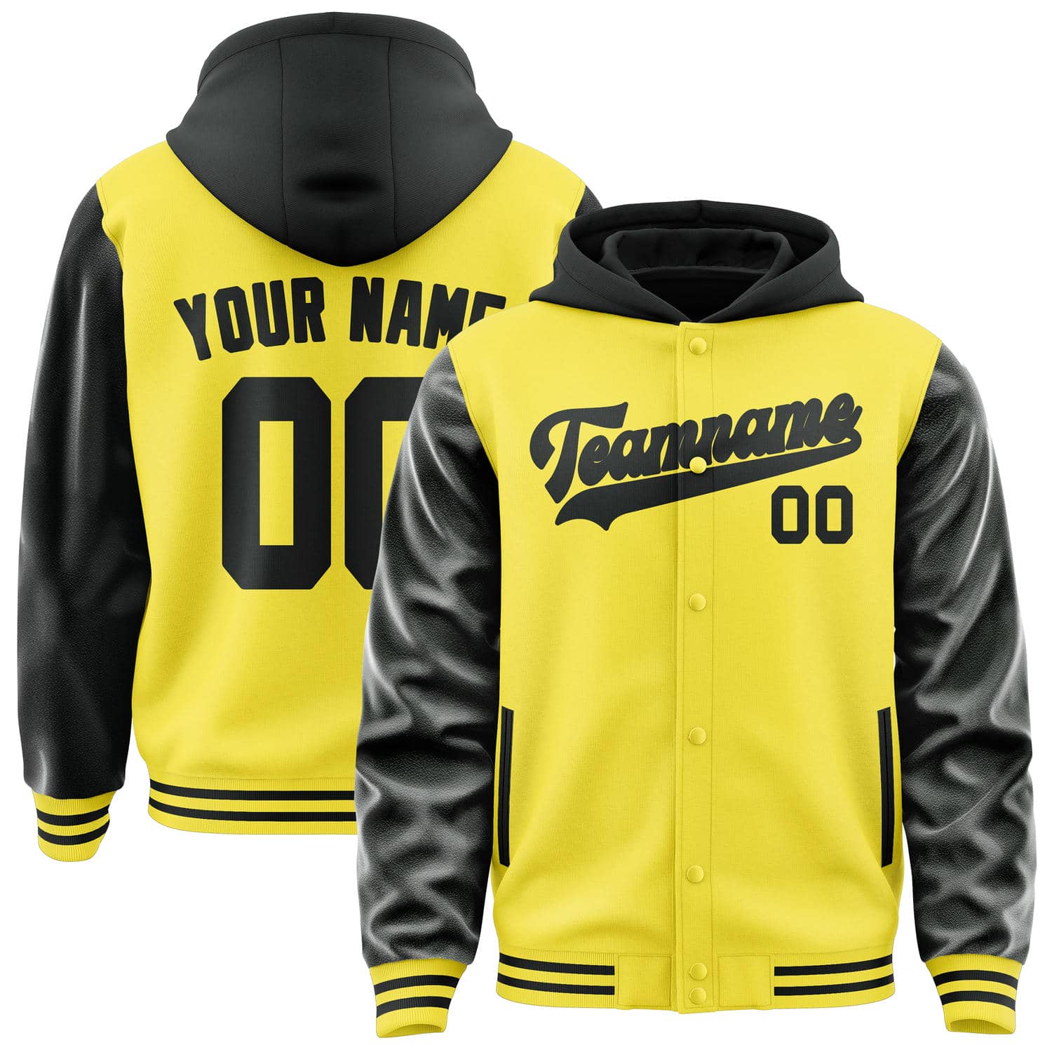 Custom Light Yellow Black Jacket