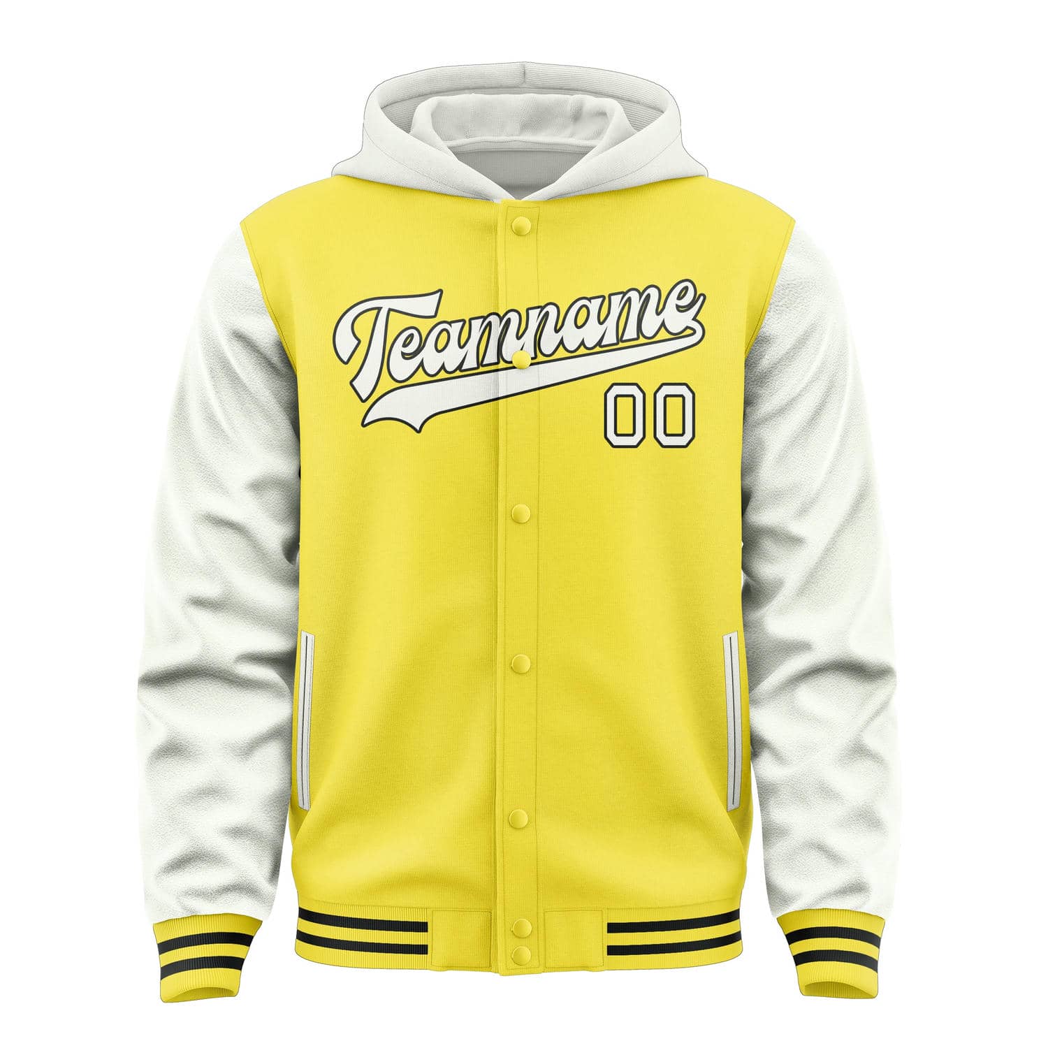 Custom Light Yellow White Jacket