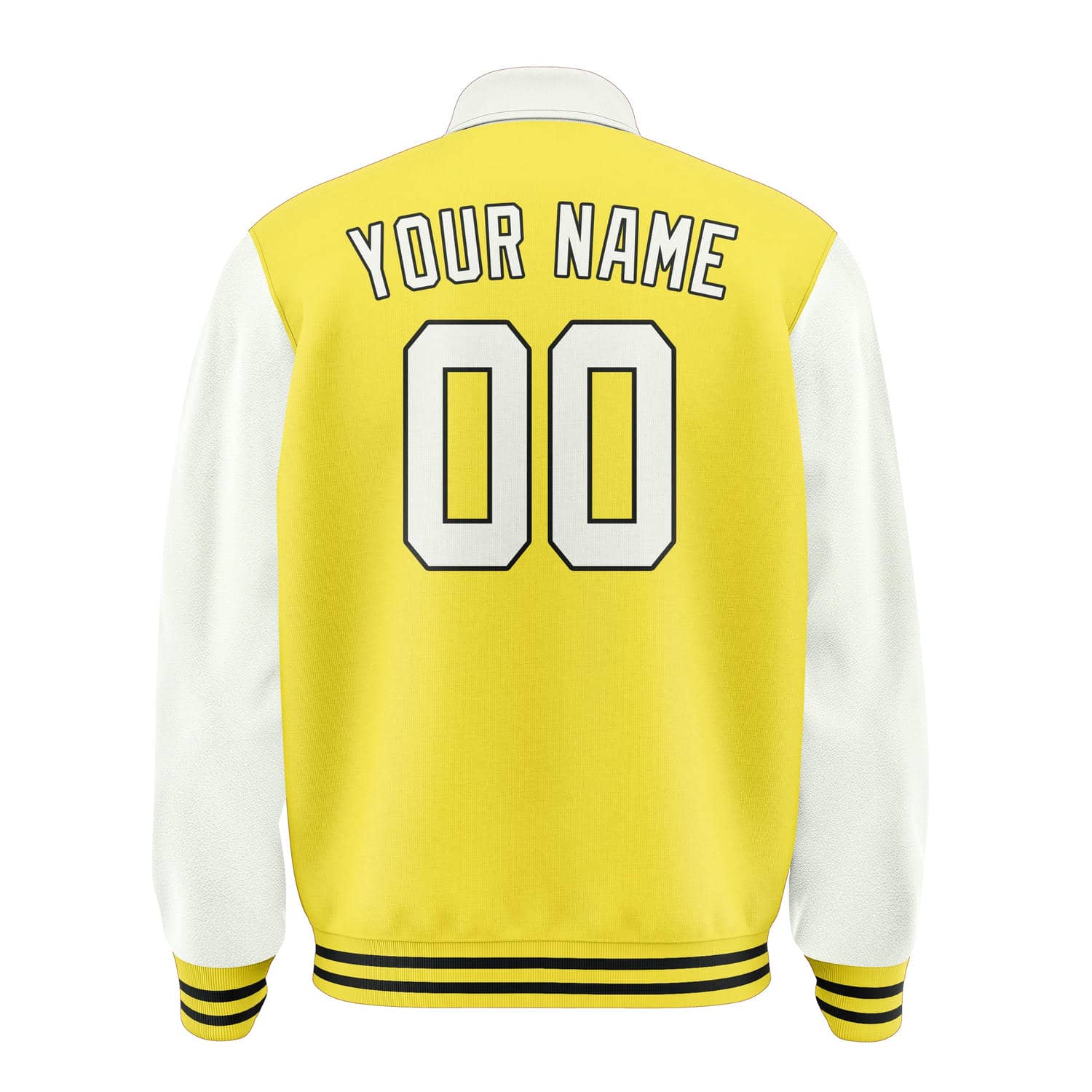 Custom Light Yellow White Jacket
