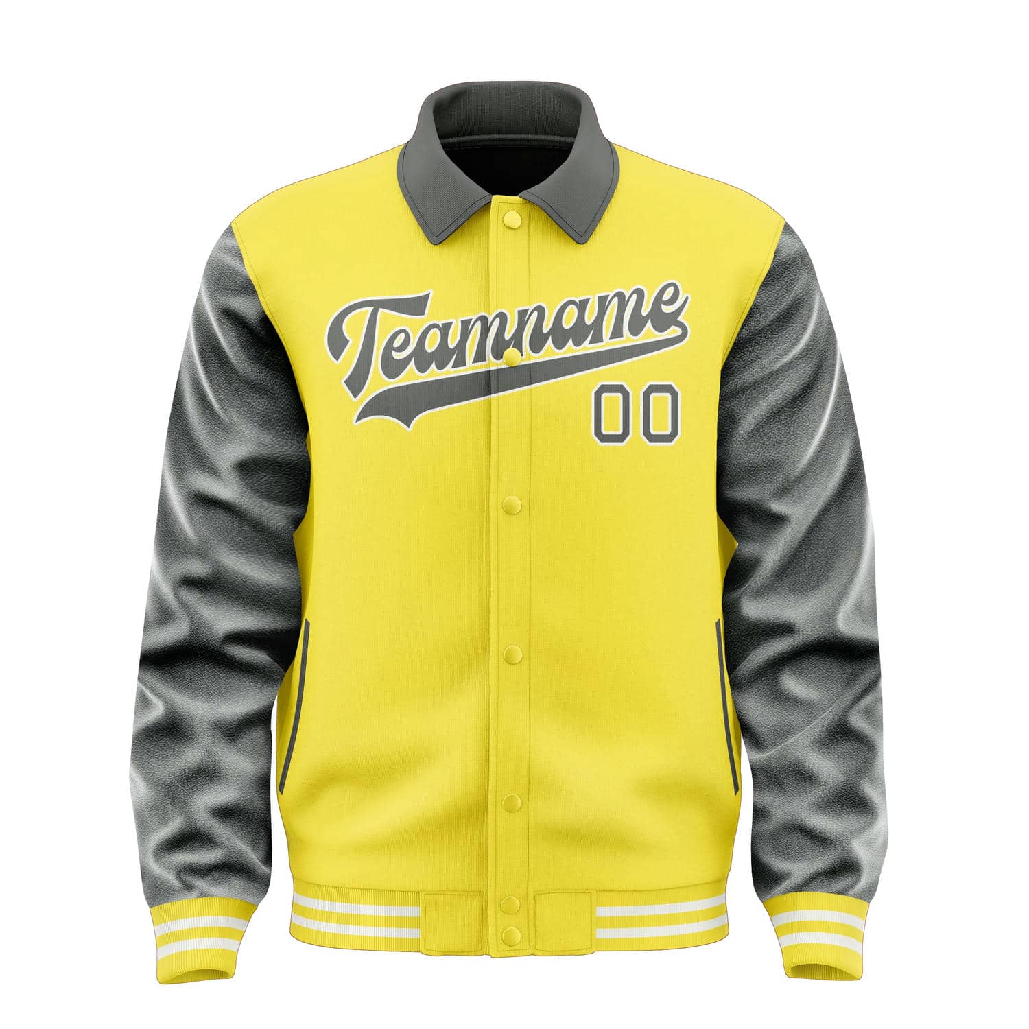 Custom Light Yellow Dark Grey Jacket
