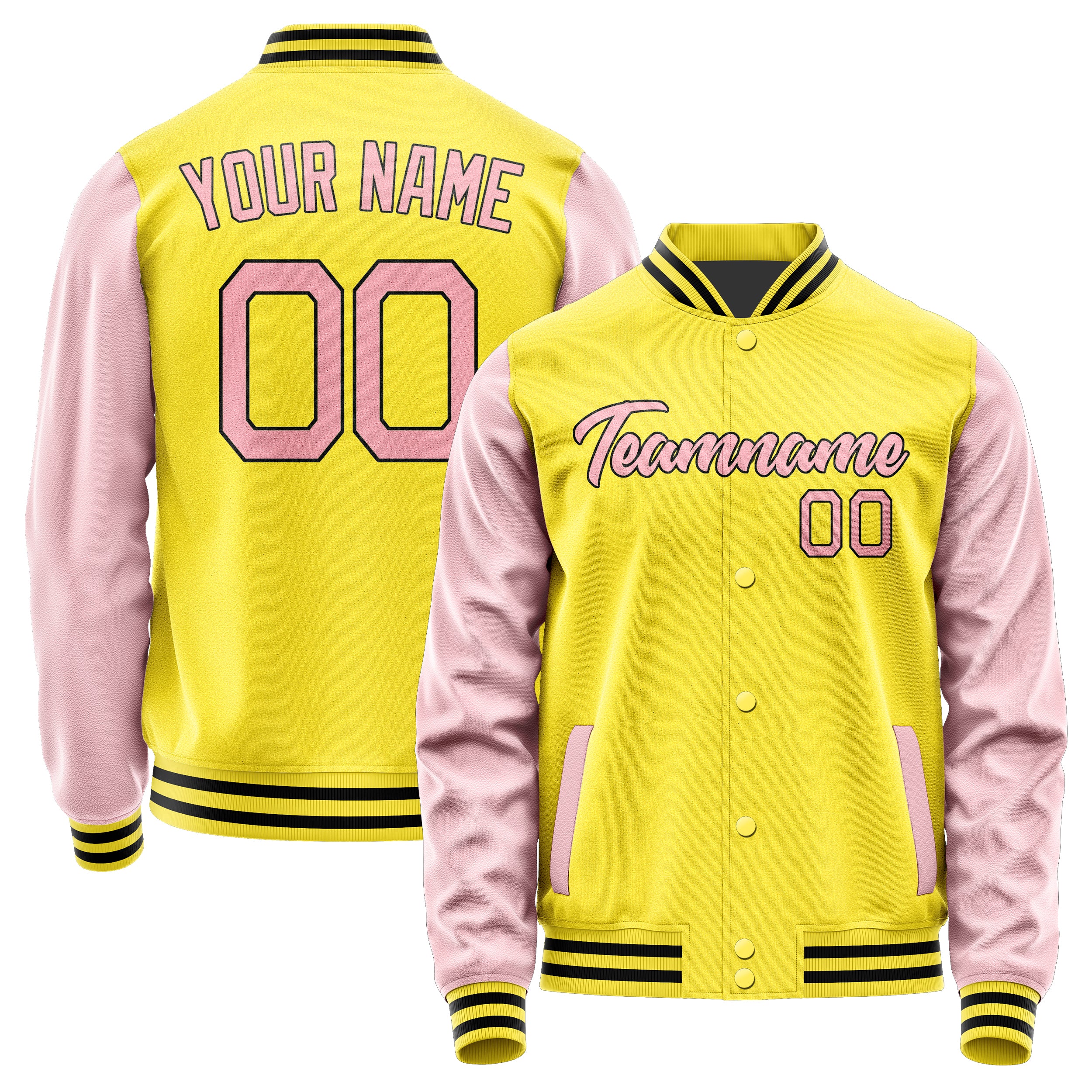 Custom Light Yellow Light Pink Jacket JA2626212617B21721