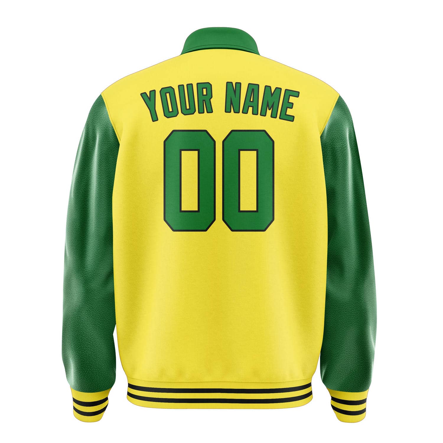 Custom Light Yellow Emerald Green Jacket