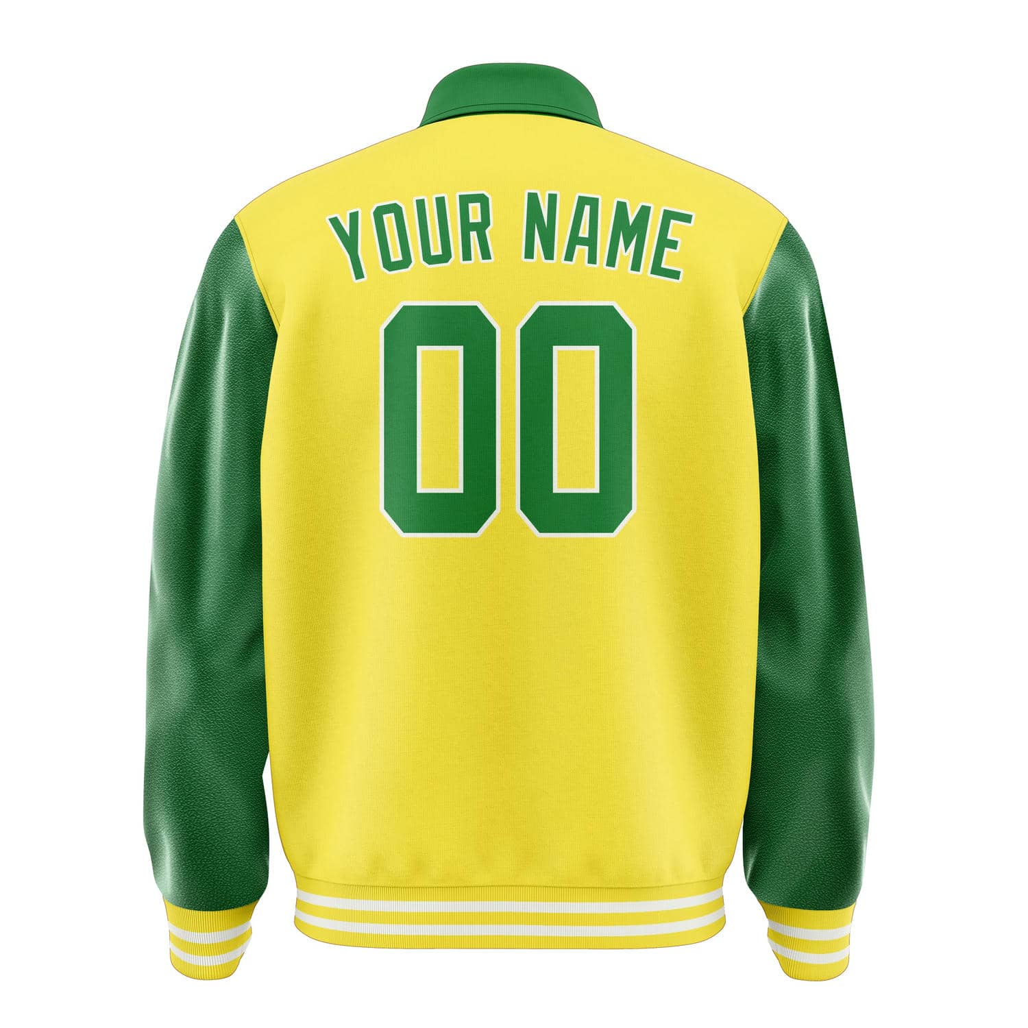 Custom Light Yellow Emerald Green Jacket