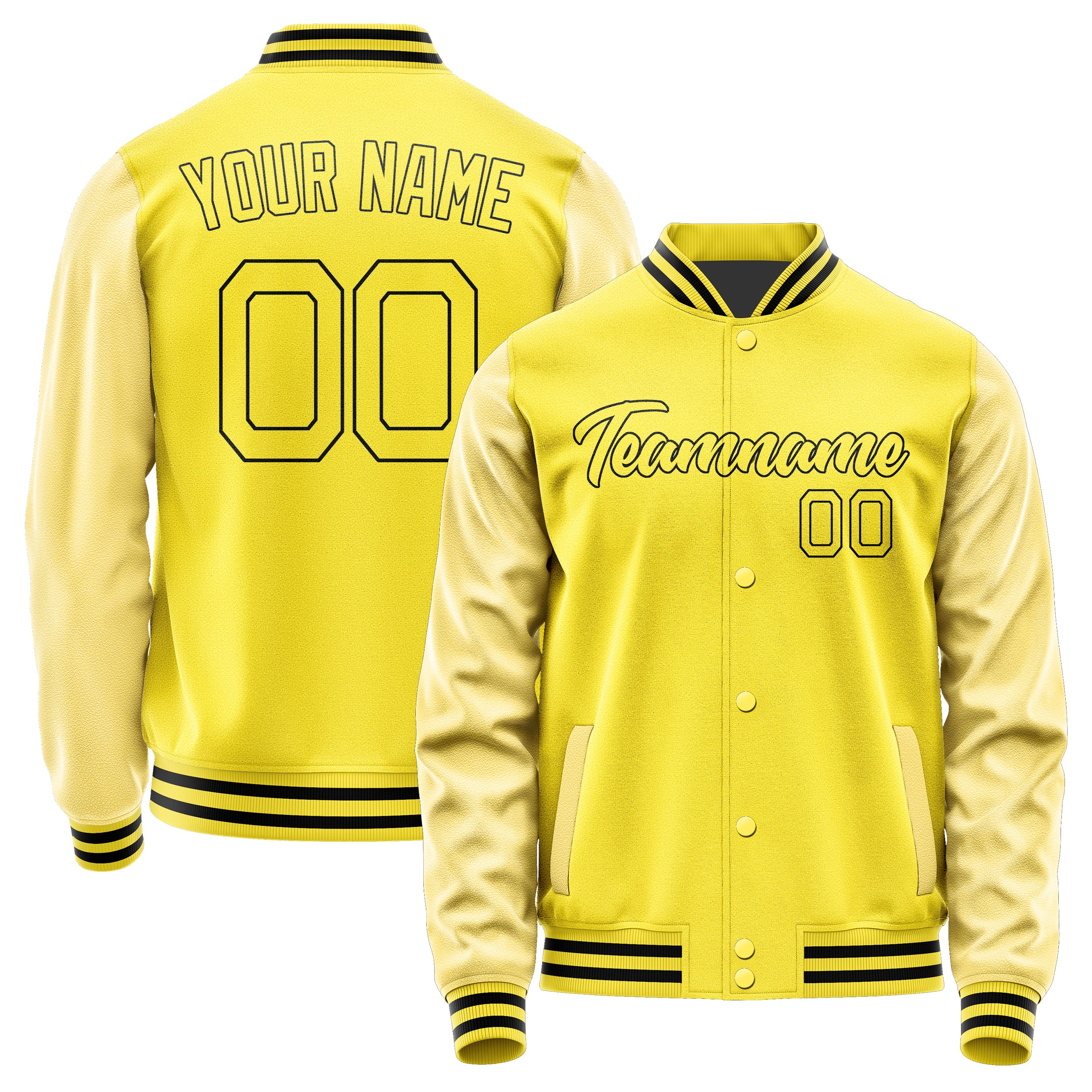 Custom Light Yellow Light Yellow Jacket JA2626262617B21726