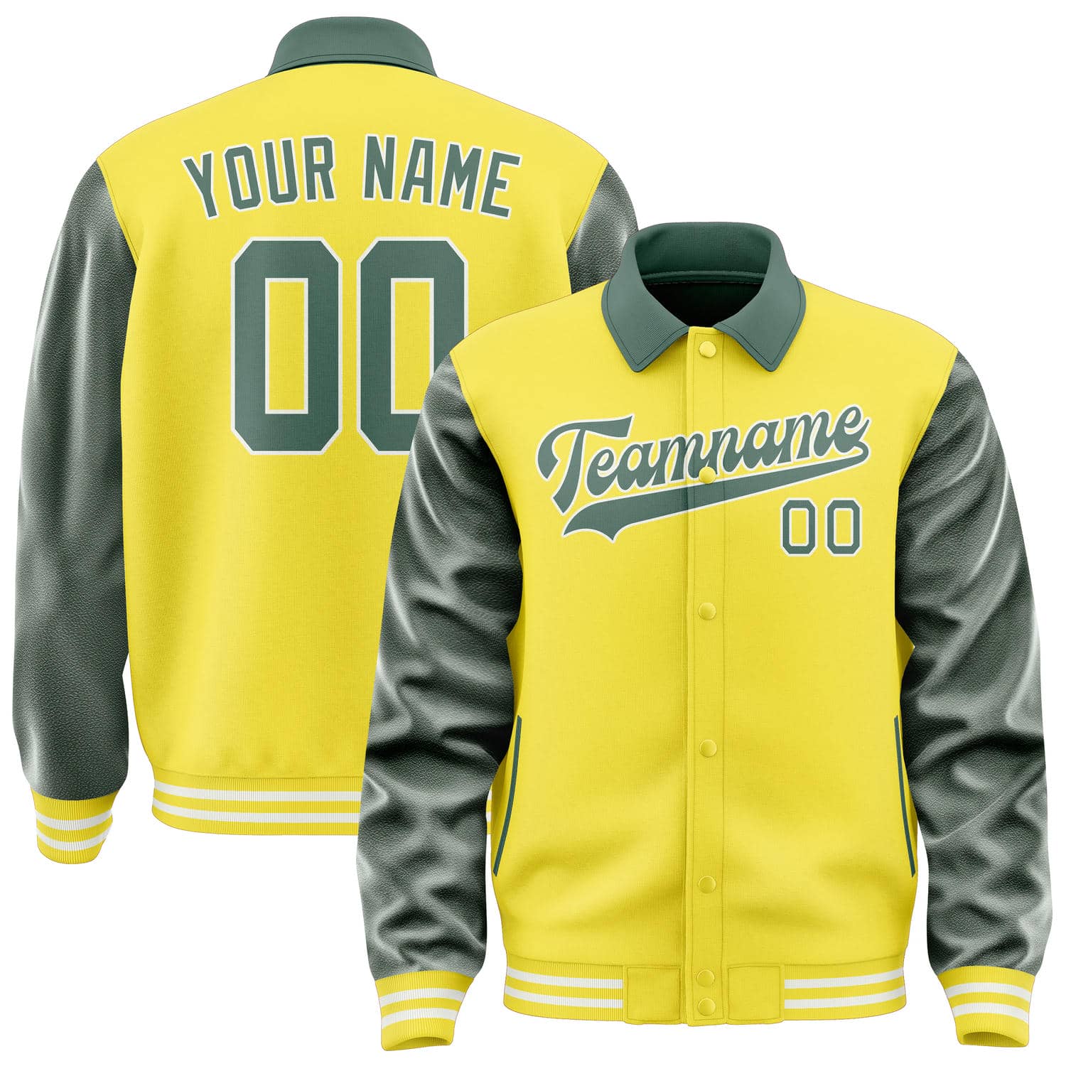 Custom Light Yellow Blue Green Jacket