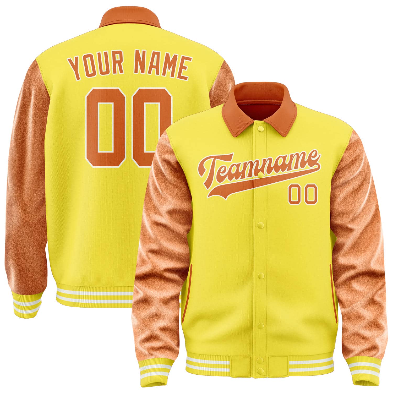 Custom Light Yellow Orange Jacket