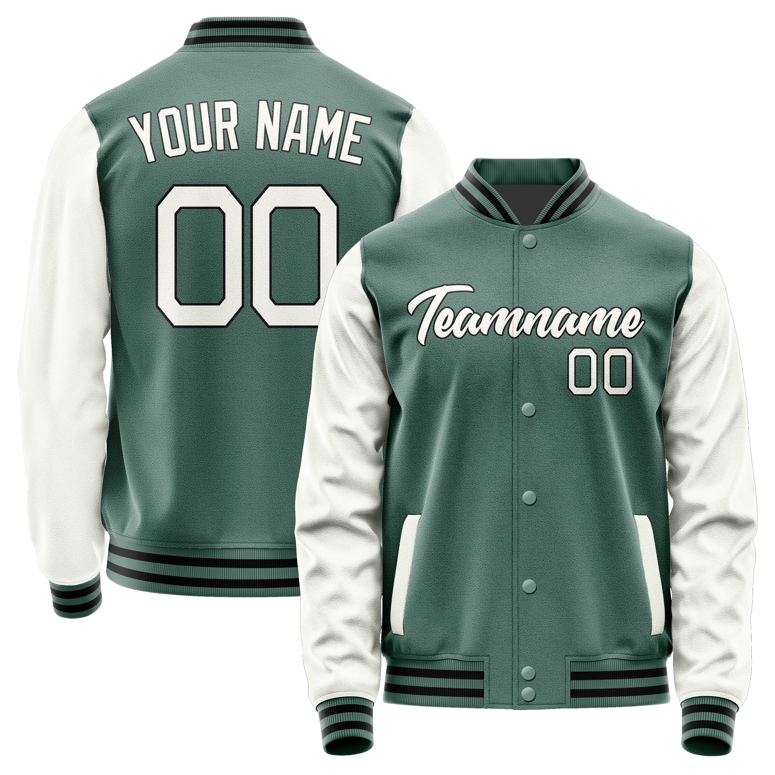 Custom Blue Green White Jacket JA2727182717B21718