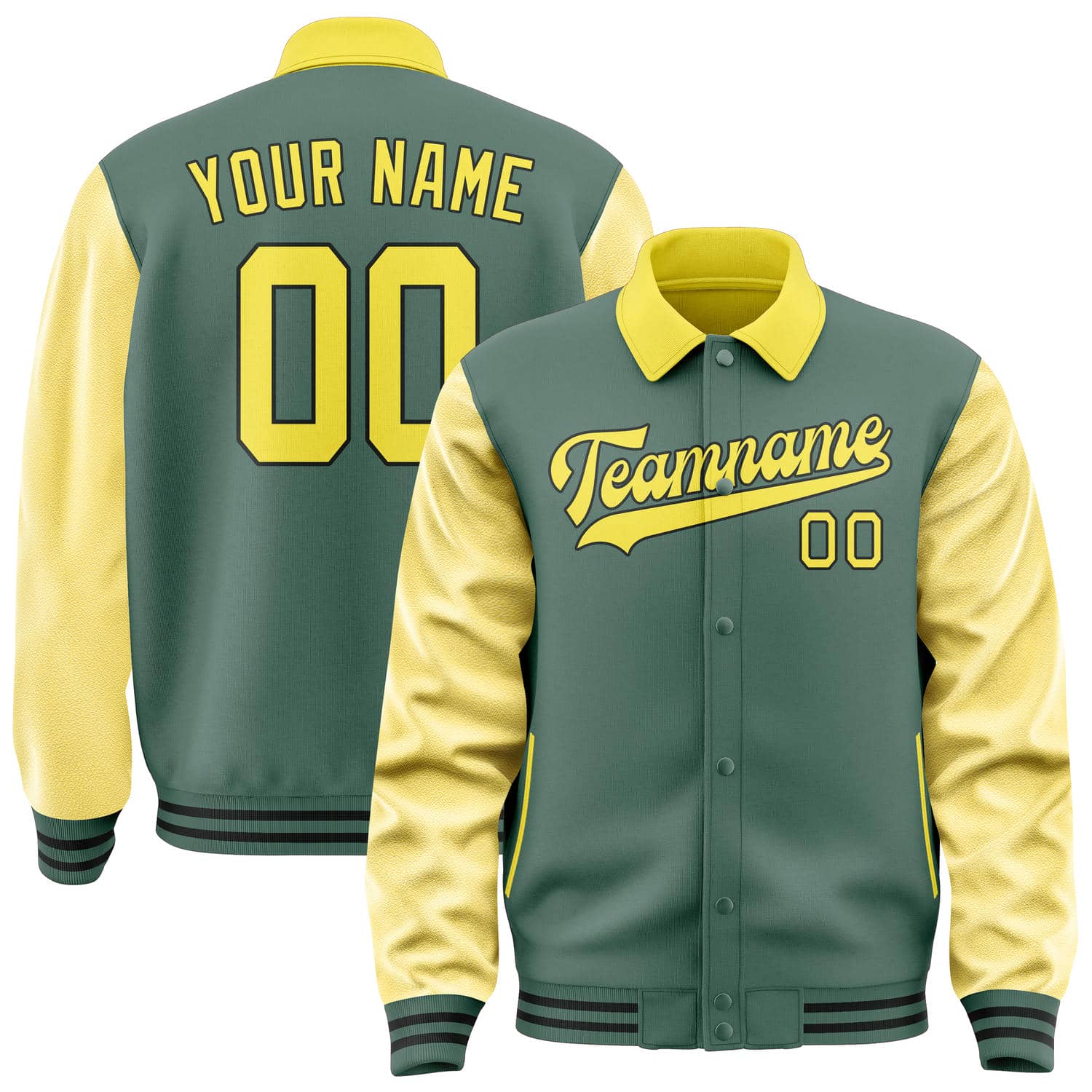 Custom Blue Green Light Yellow Jacket