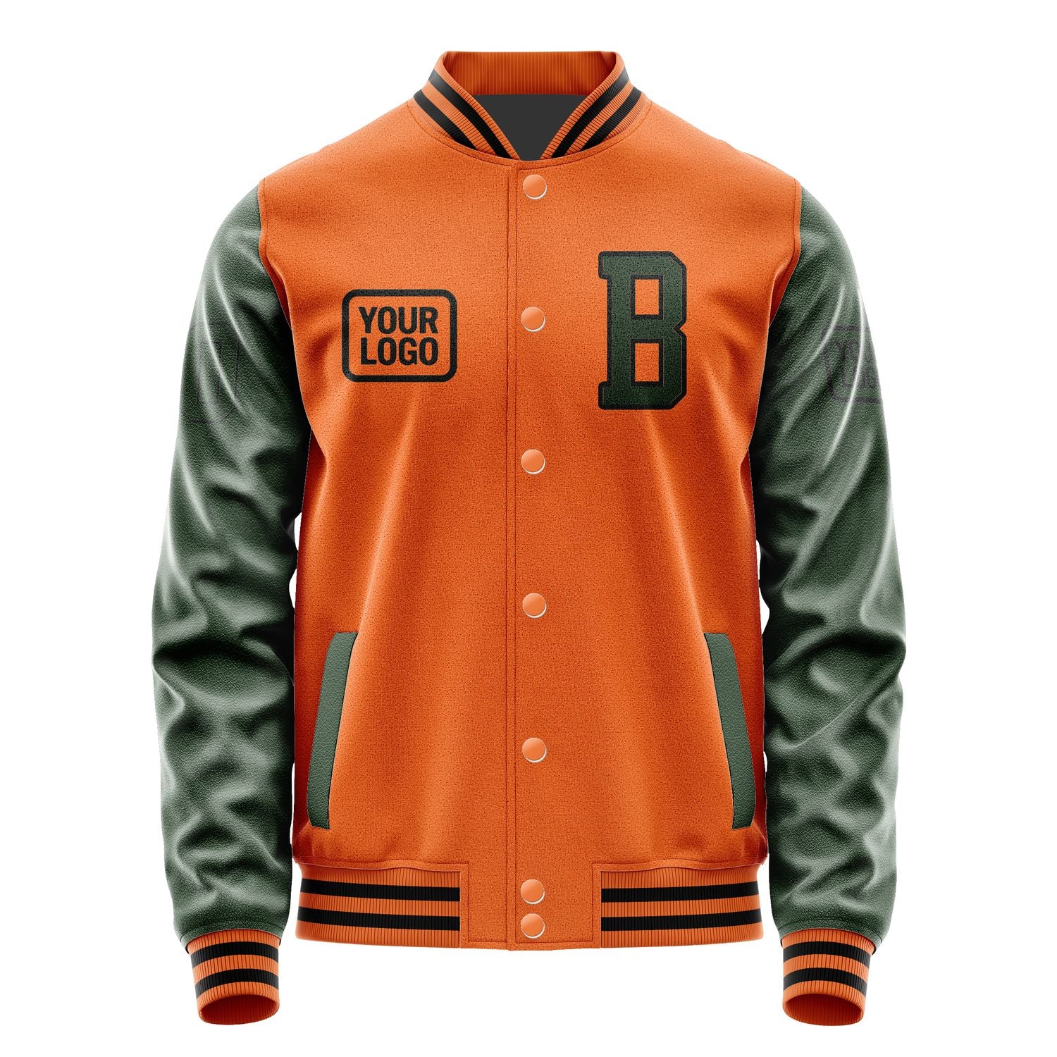Custom Orange Dark Green Jacket JA282806281717060617