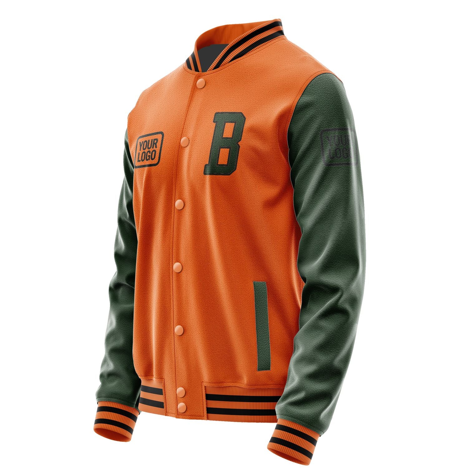 Custom Orange Dark Green Jacket JA282806281717060617