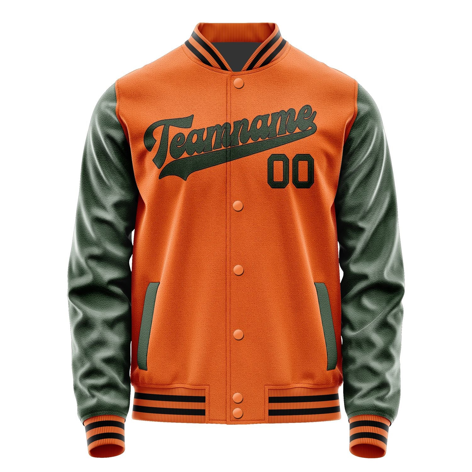 Custom Orange Dark Green Jacket JA2828062817B31706