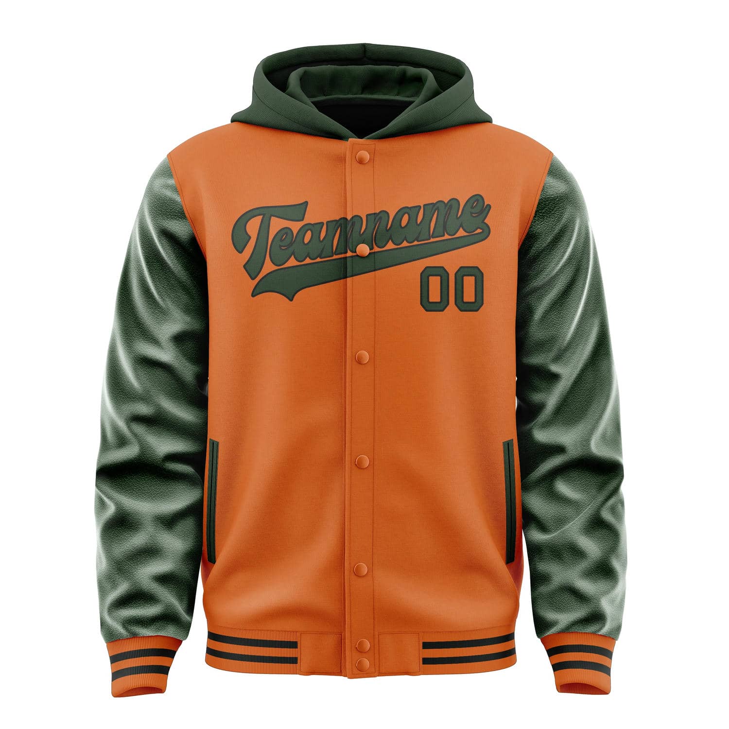 Custom Orange Dark Green Jacket