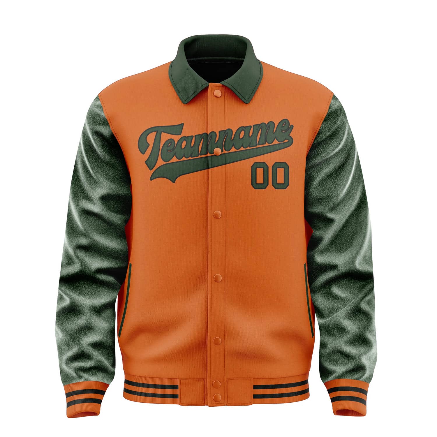 Custom Orange Dark Green Jacket