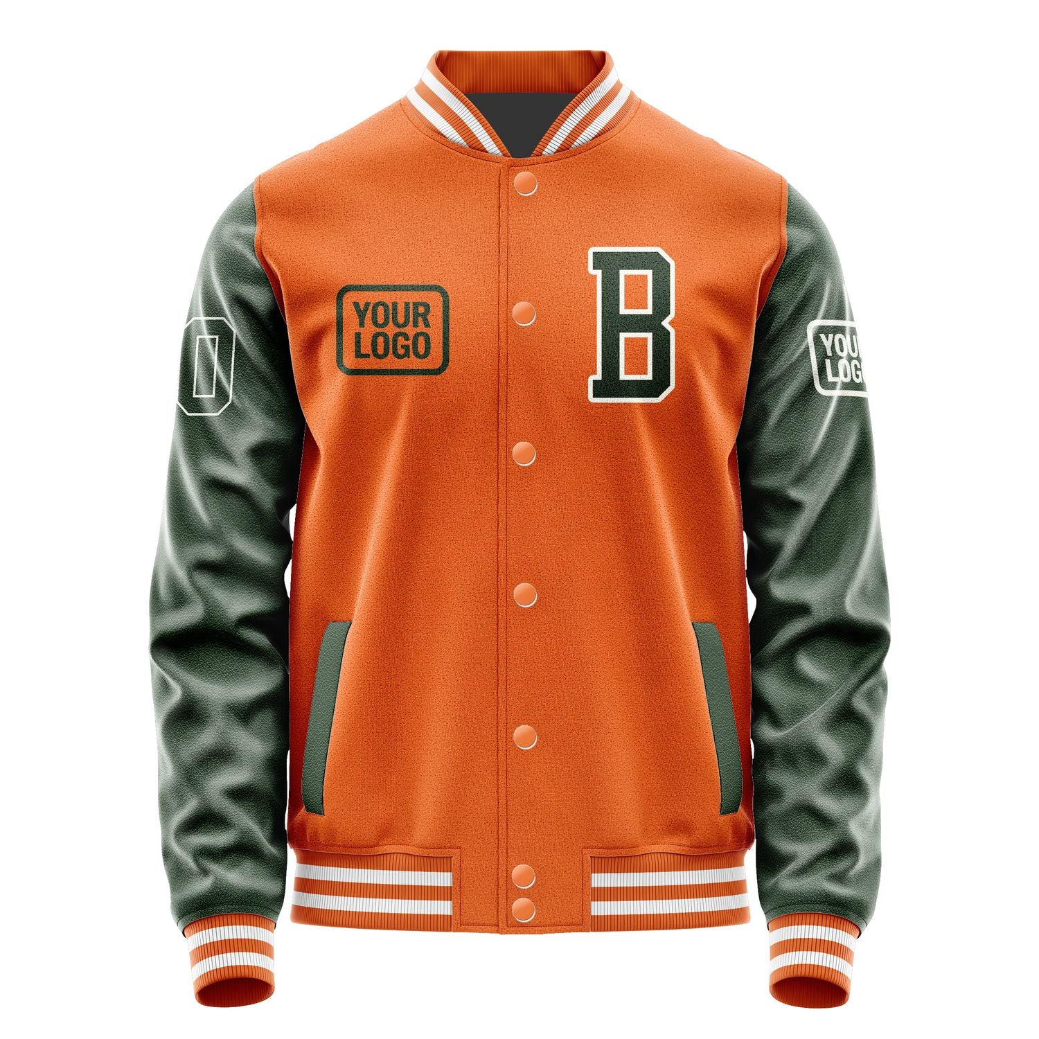 Custom Orange Dark Green Jacket JA282806281818060618