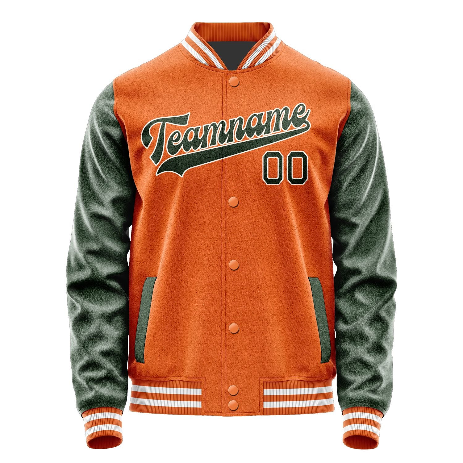 Custom Orange Dark Green Jacket JA2828062818B31806