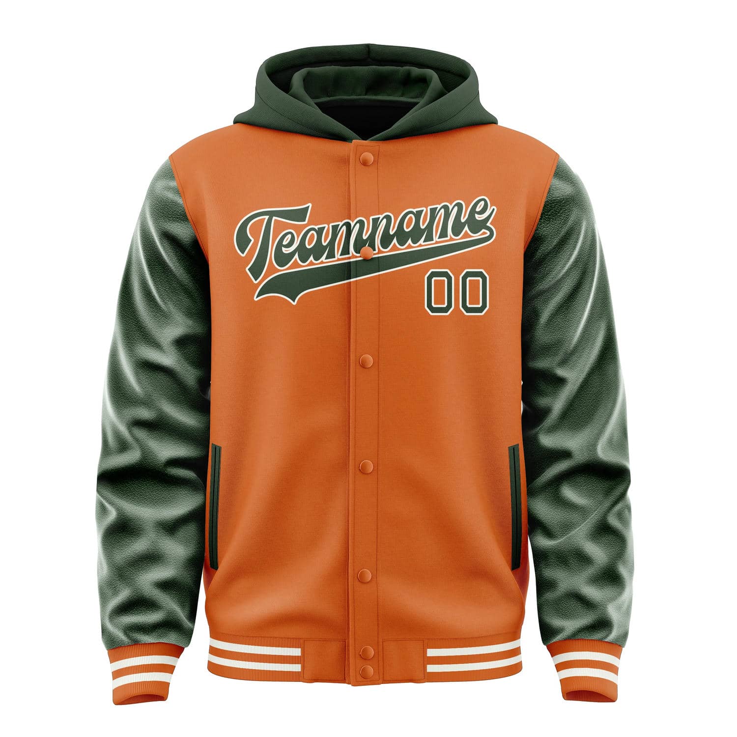 Custom Orange Dark Green Jacket