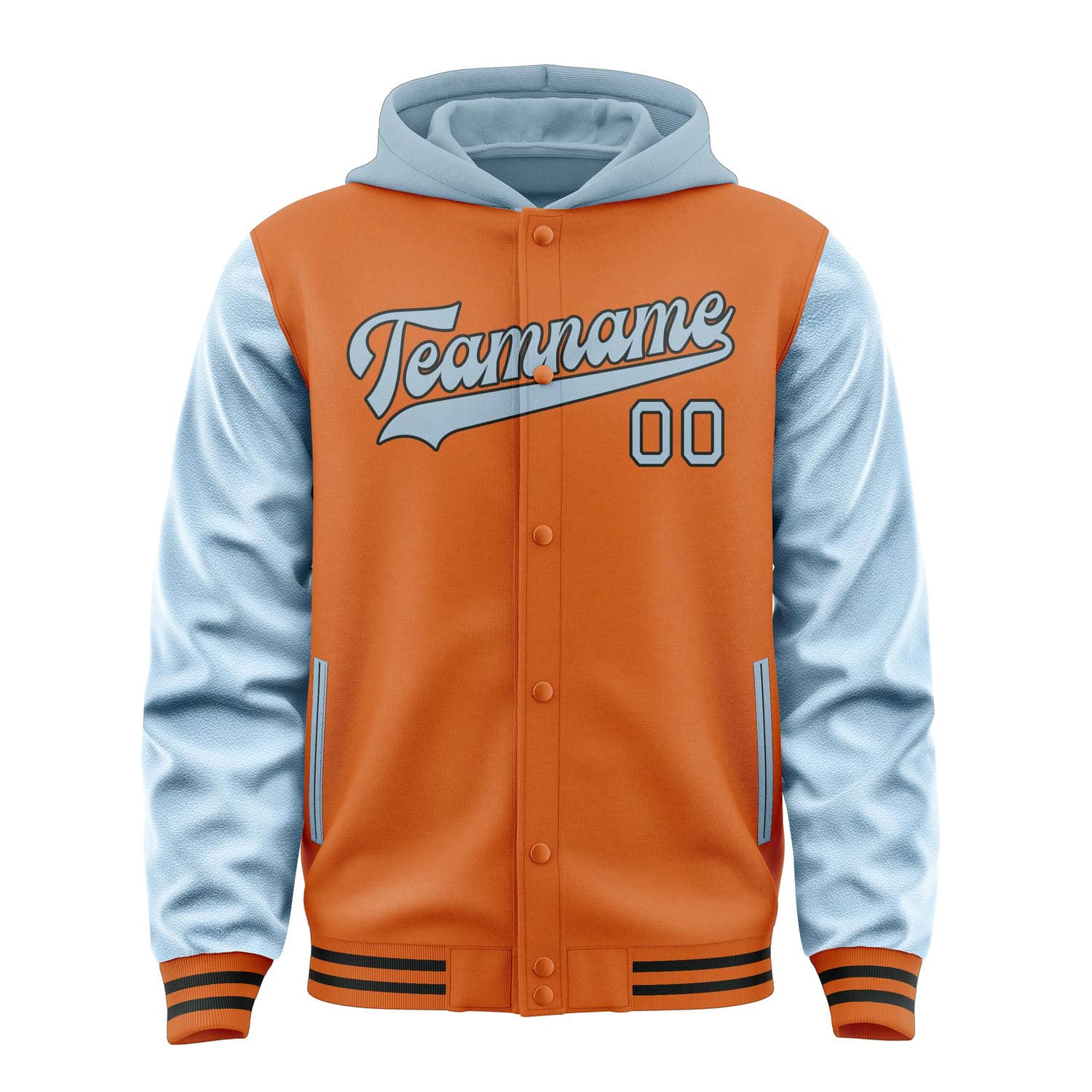 Custom Orange Light Blue Jacket