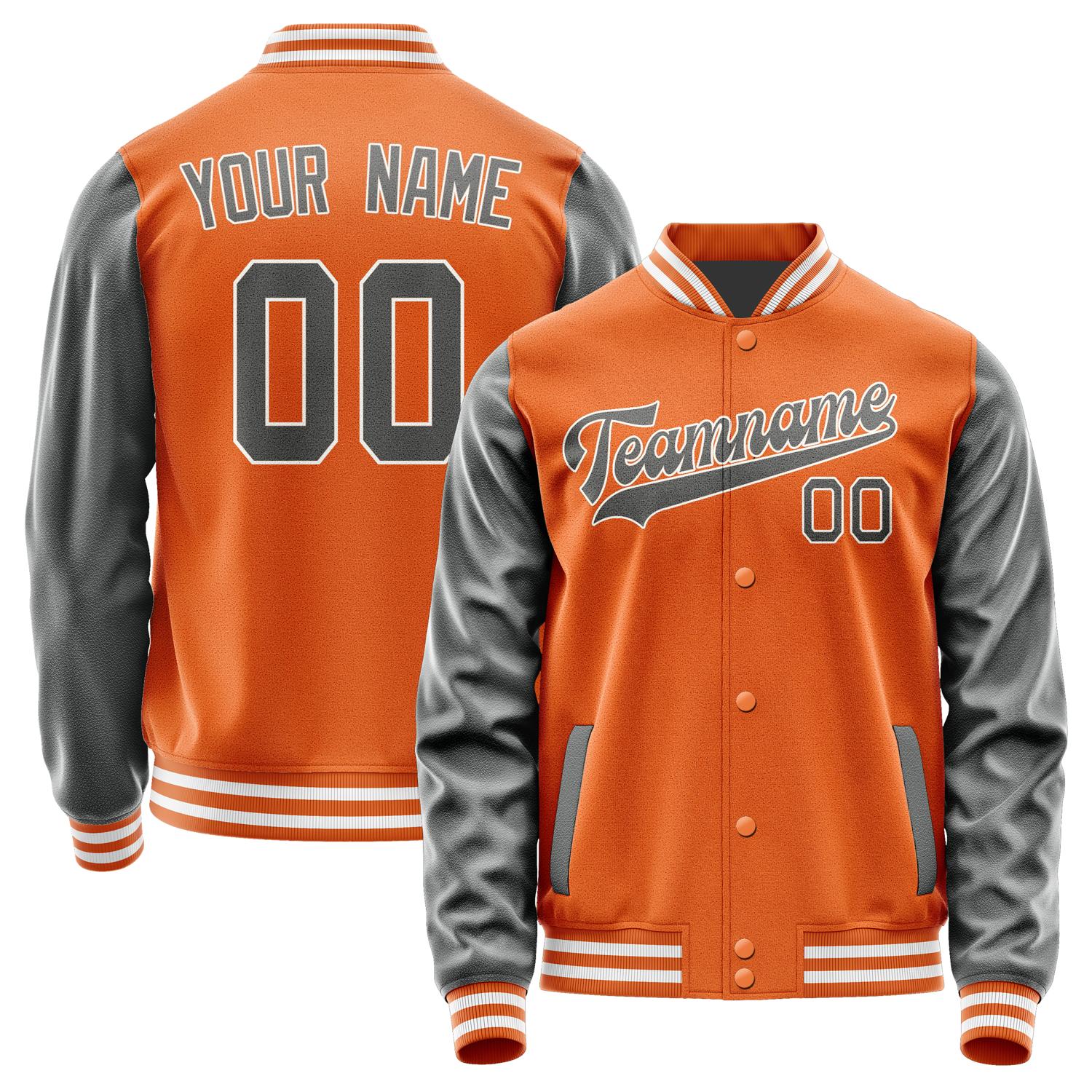 Custom Orange Dark Grey Jacket JA2828202818B31820