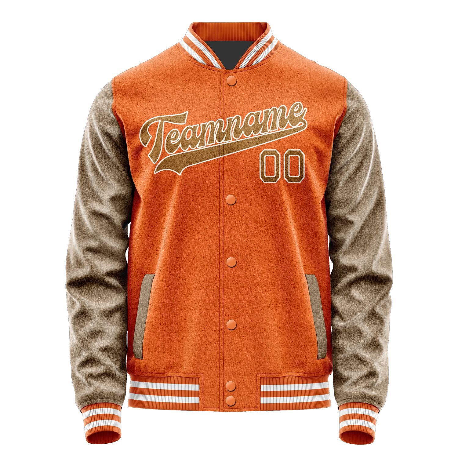 Custom Orange Khaki Jacket JA2828222818B31822